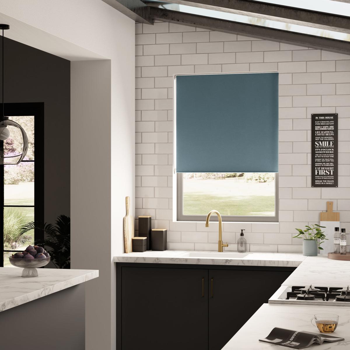 Luna Pacific Blue Blackout Roller Blind Pacific Blue – image 1