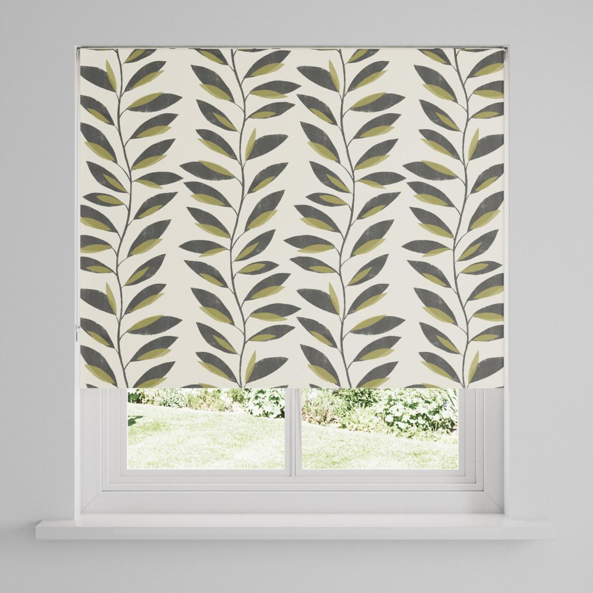 Elements Abstract Leaf Blackout Roller Blind Green – image 3