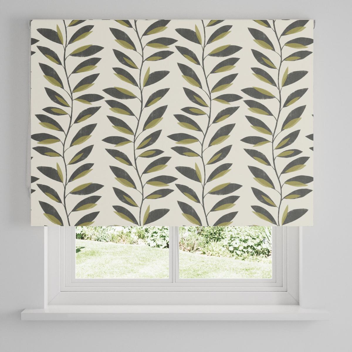 Elements Abstract Leaf Blackout Roller Blind Green – image 4