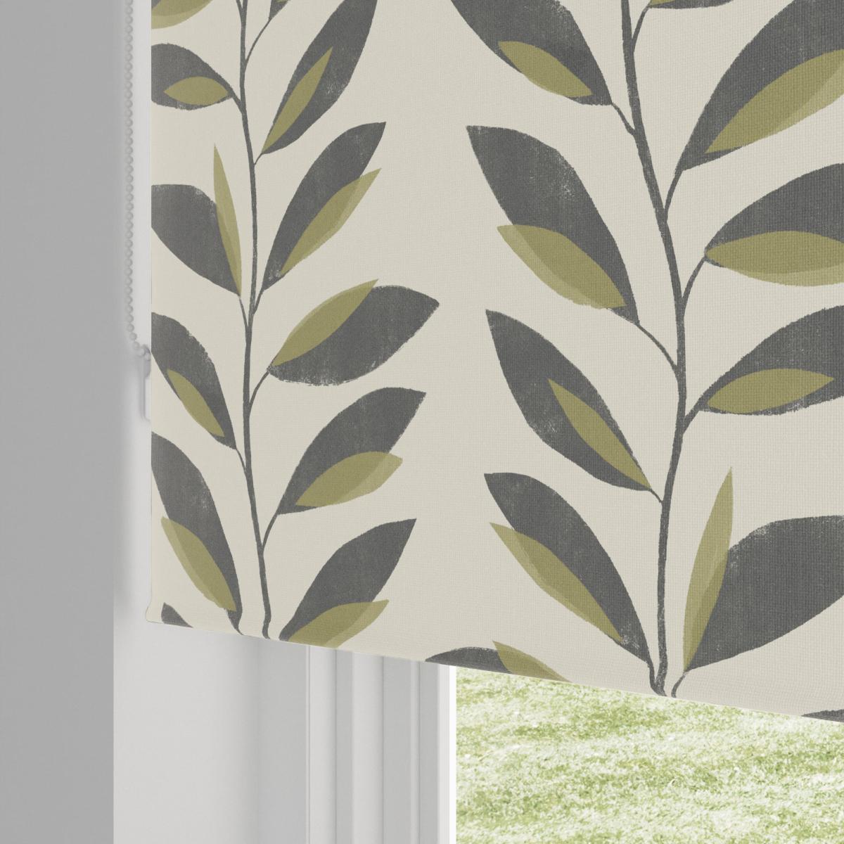 Elements Abstract Leaf Blackout Roller Blind Green – image 5