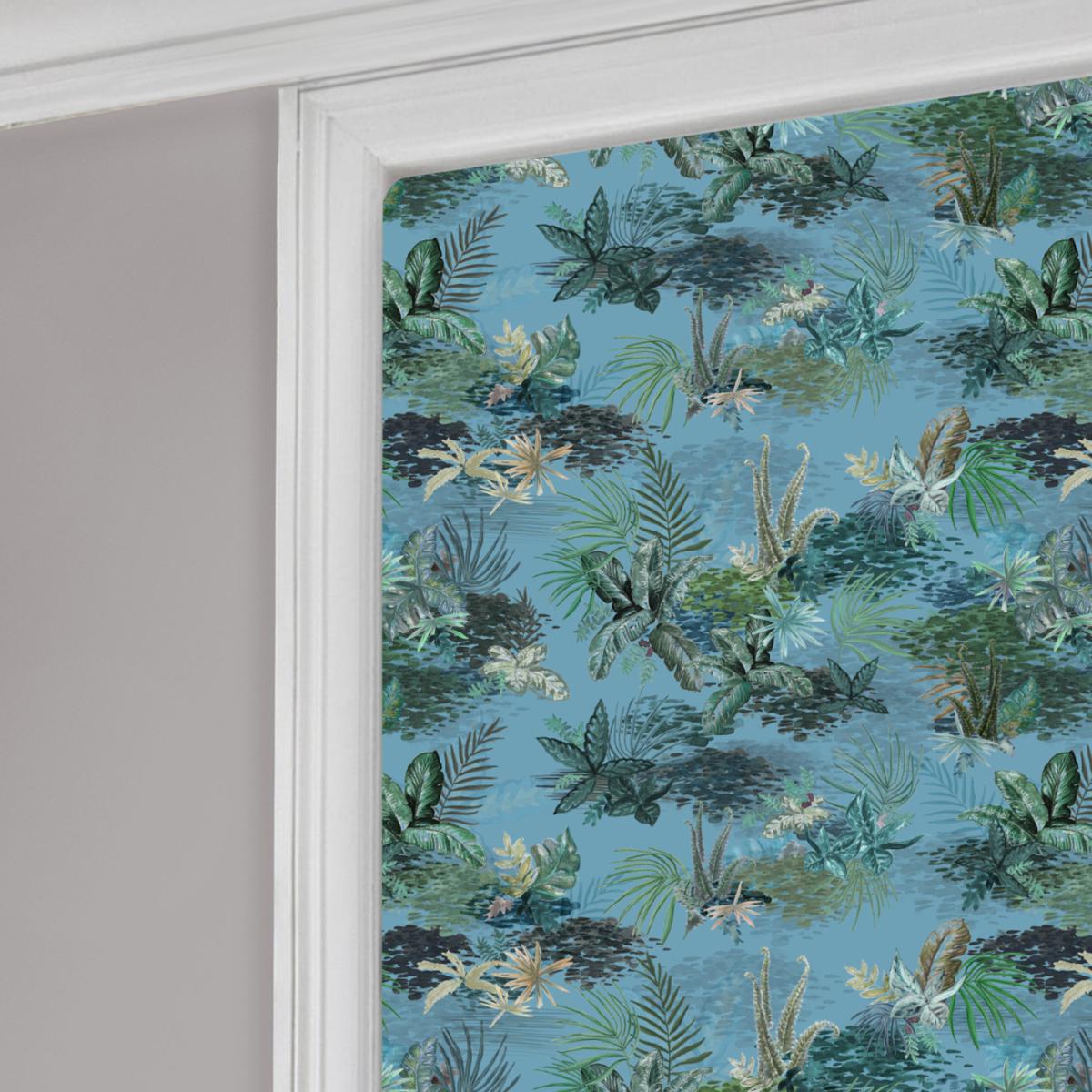 Periwinkle Jungle Blackout Roller Blind Blue and Green – image 3