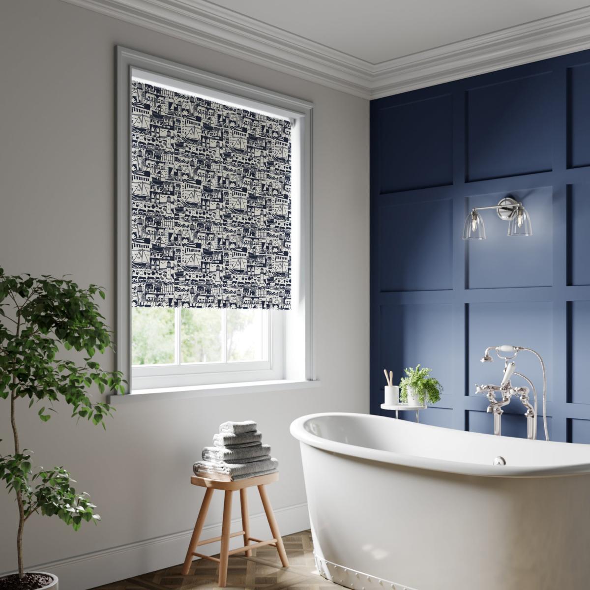 Elements Moisture Resistant Coastal Blackout Made to Measure Roller Blind Elements Booth Navy – image 3