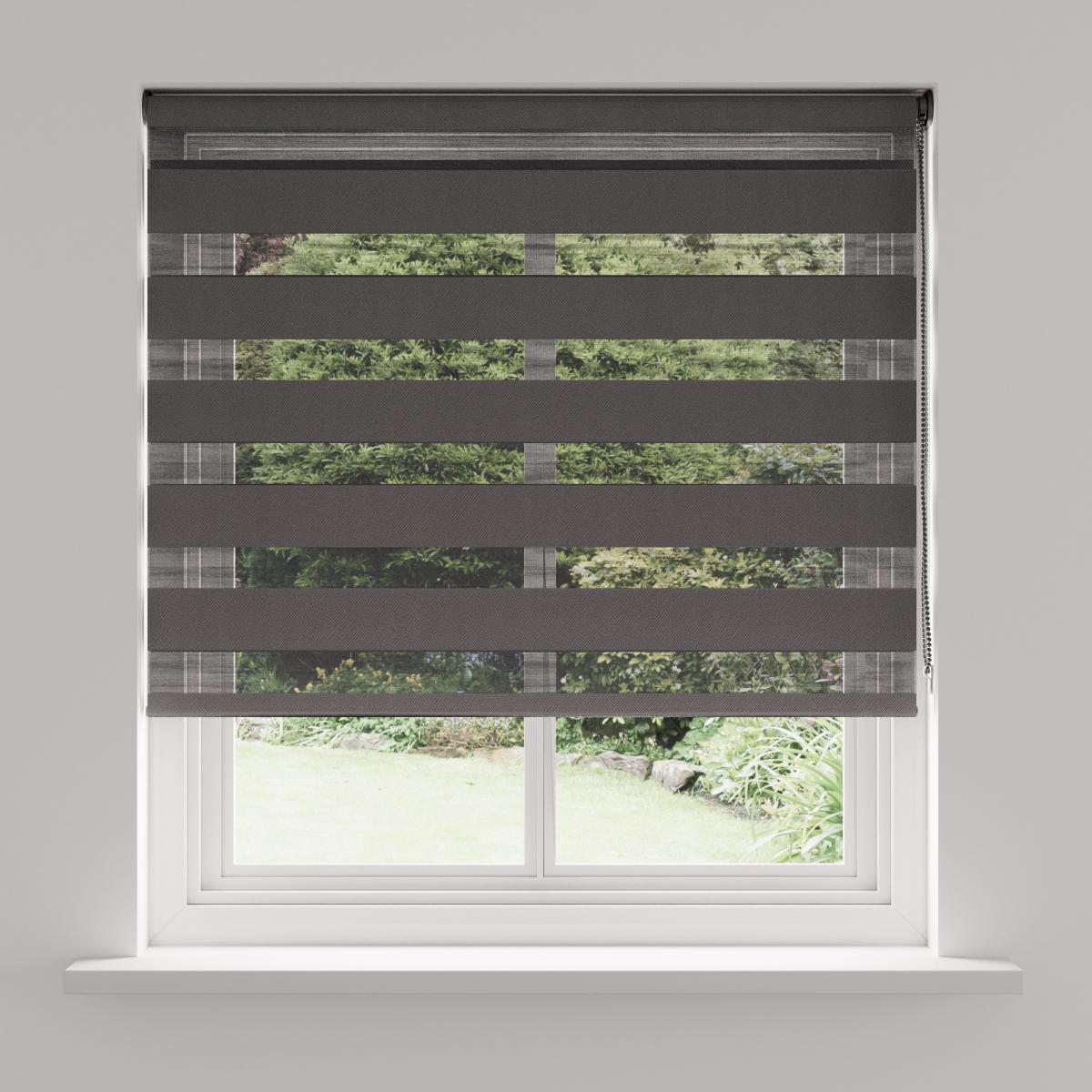 Room Darkening Grey Day and Night Roller Blind Grey – image 4