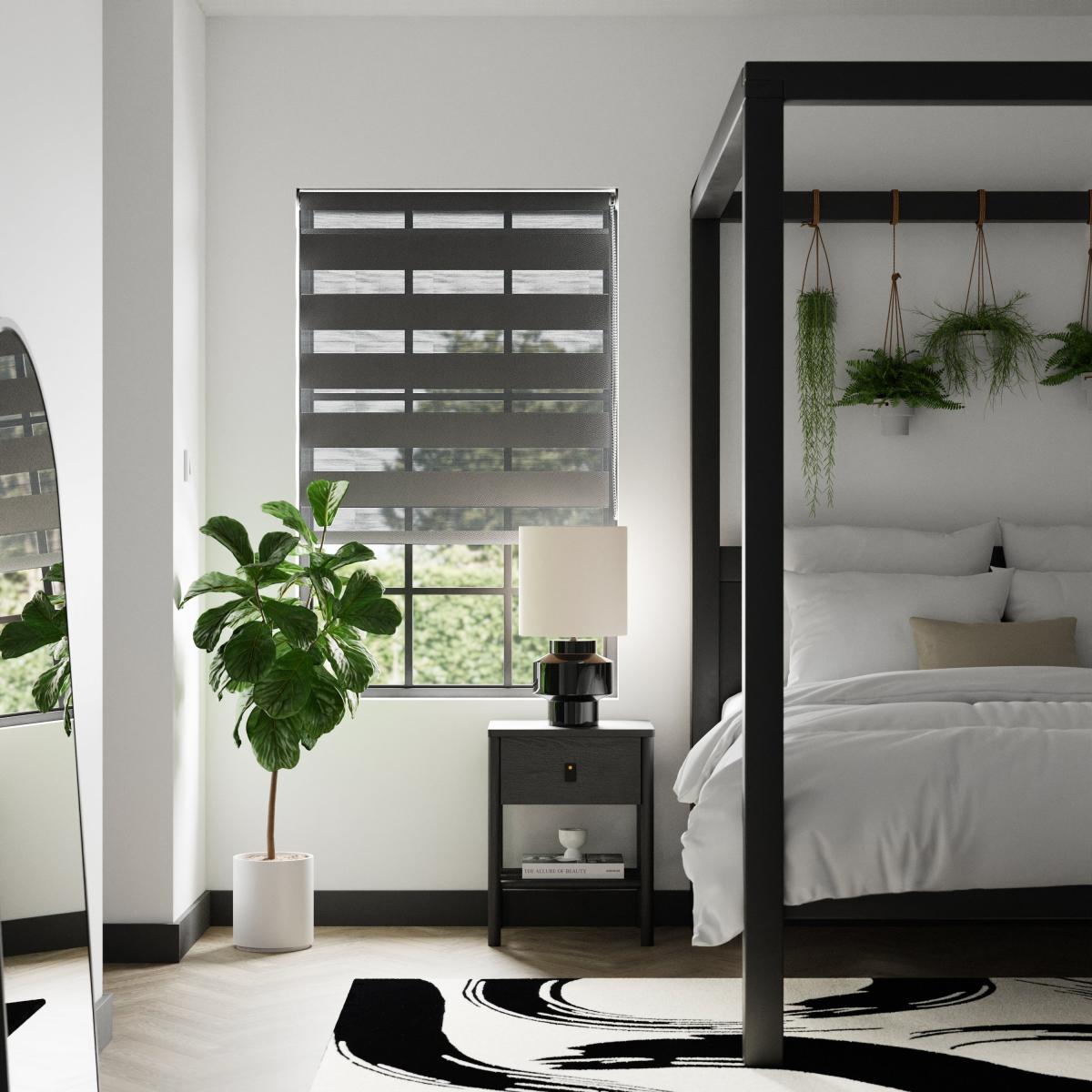 Room Darkening Grey Day and Night Roller Blind Grey – image 1