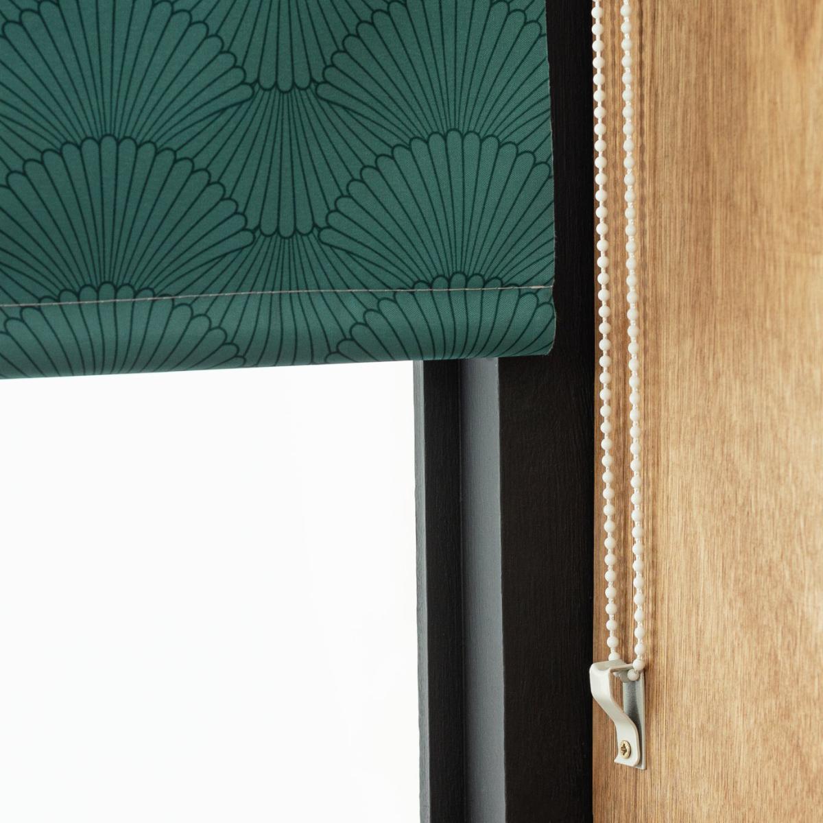 Habitat Japonica Fan Blackout Roller Blind - Teal Blue -4ft – image 4