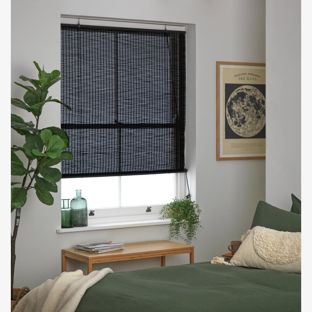 Habitat Bamboo Roller Blind - Black - 6ft – image 1