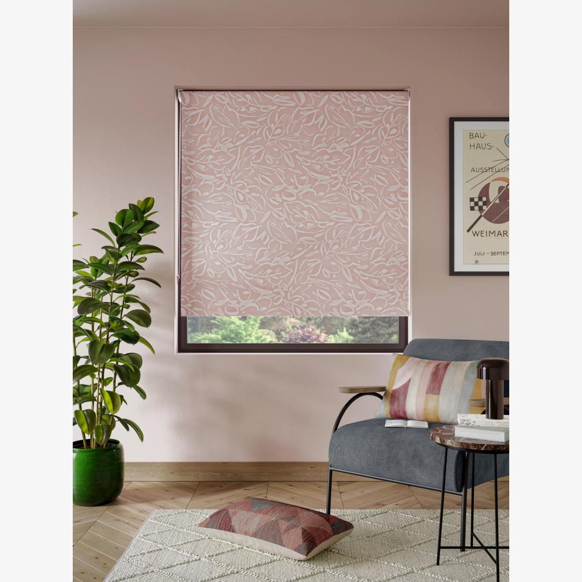 John Lewis Painted Leaves Blackout Roller Blind – image 1
