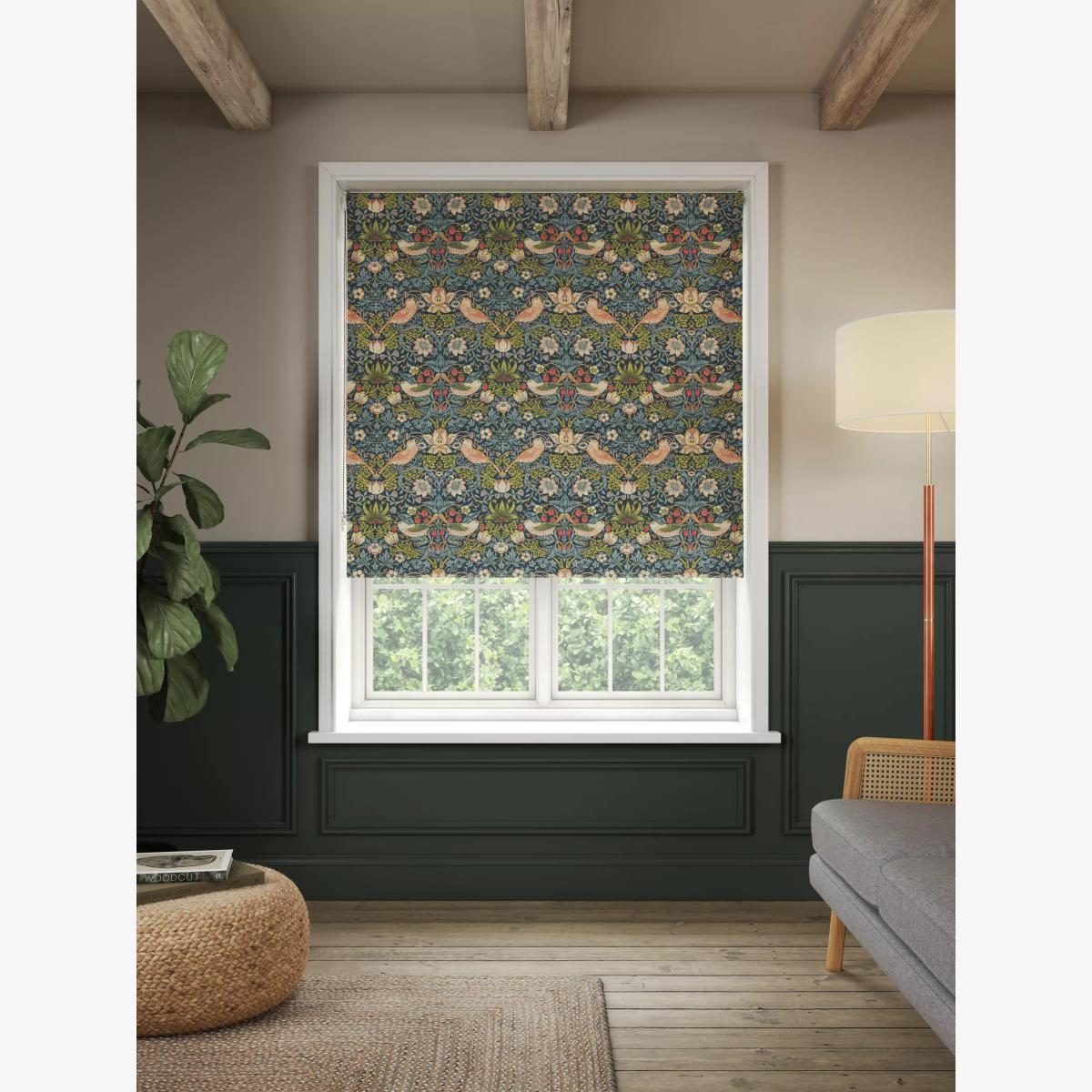 Morris & Co. Strawberry Thief Daylight Roller Blind, Indigo