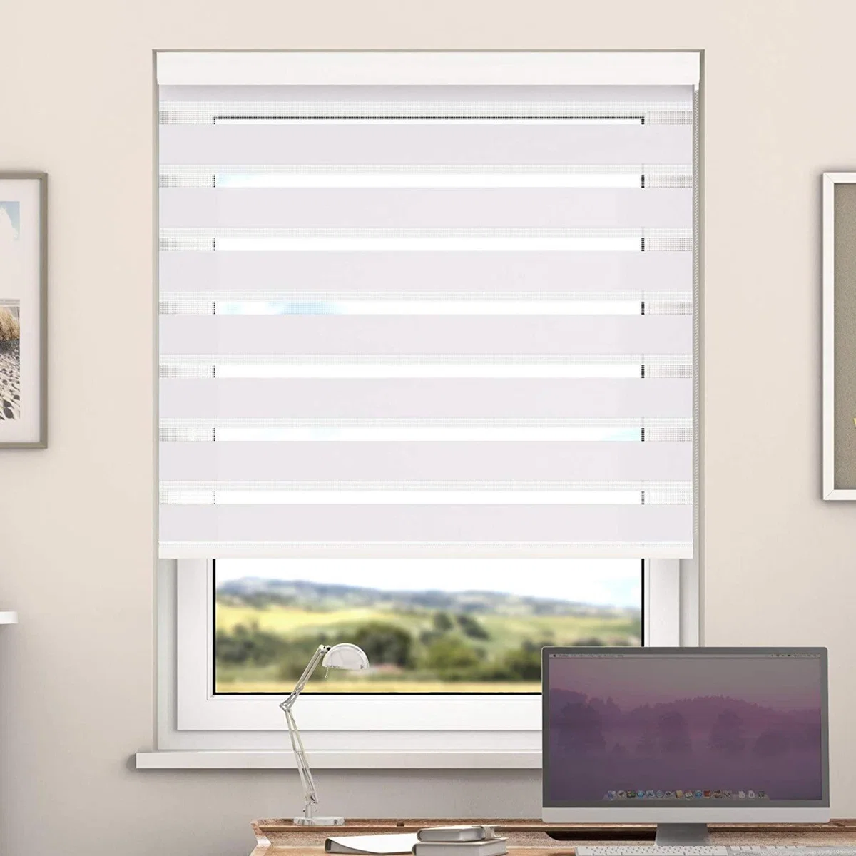 Day And Night Zebra Roller Blind with Cassette - Pepper / 85cm – image 4
