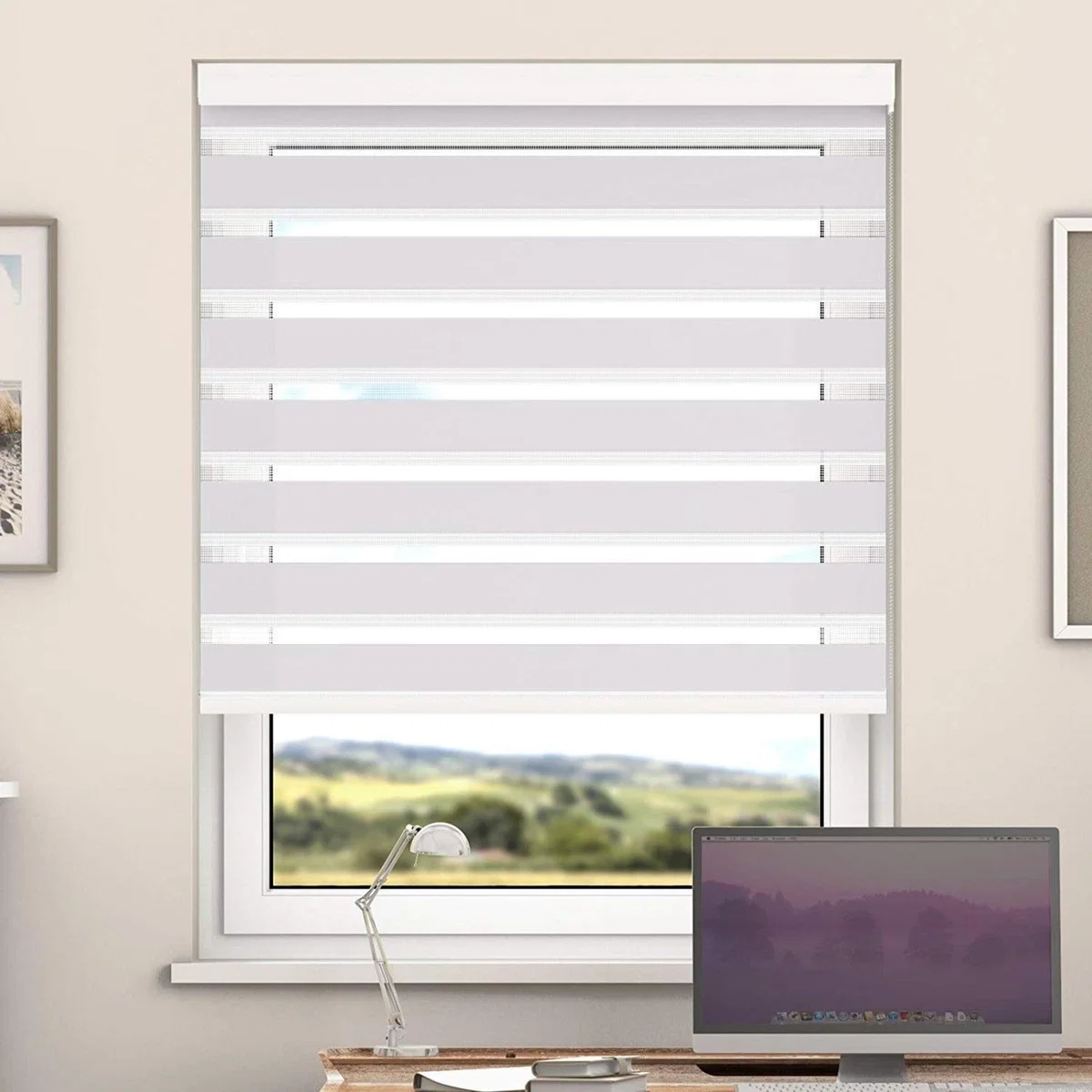 Day And Night Zebra Roller Blind with Cassette - Pepper / 85cm – image 5
