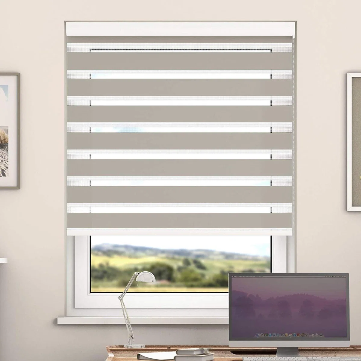 Day And Night Zebra Roller Blind with Cassette - Pepper / 85cm – image 6
