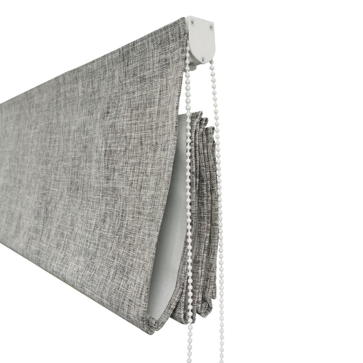 Roman Linen Blackout Blind - Light Grey – image 4