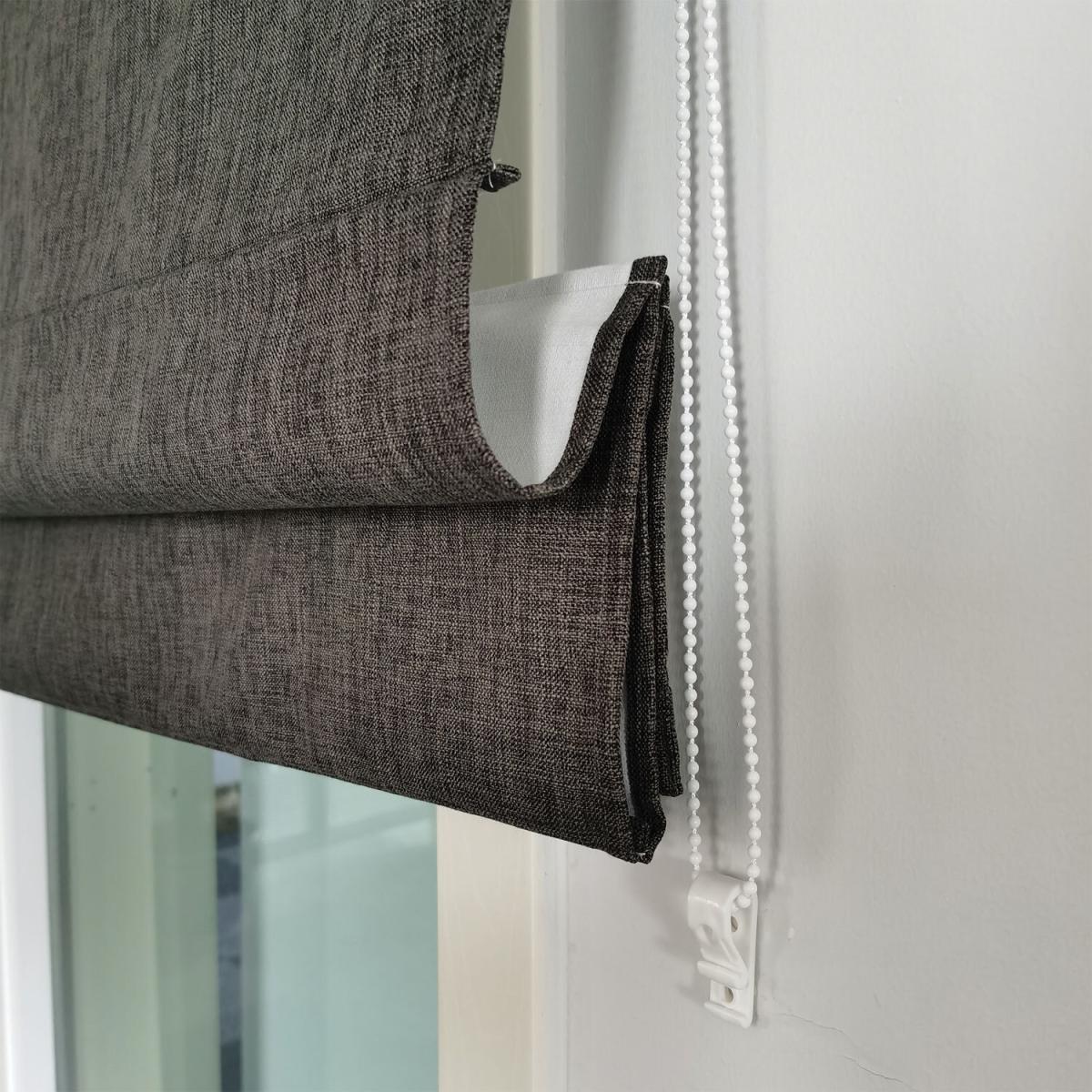 Roman Linen Blackout Blind - Light Grey – image 10