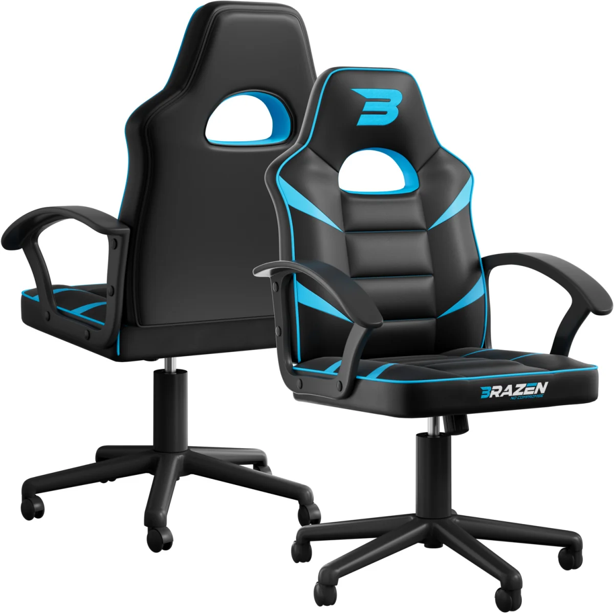 BraZen Valor Mid Back PC Gaming Chair - Blue / 97cm – image 5
