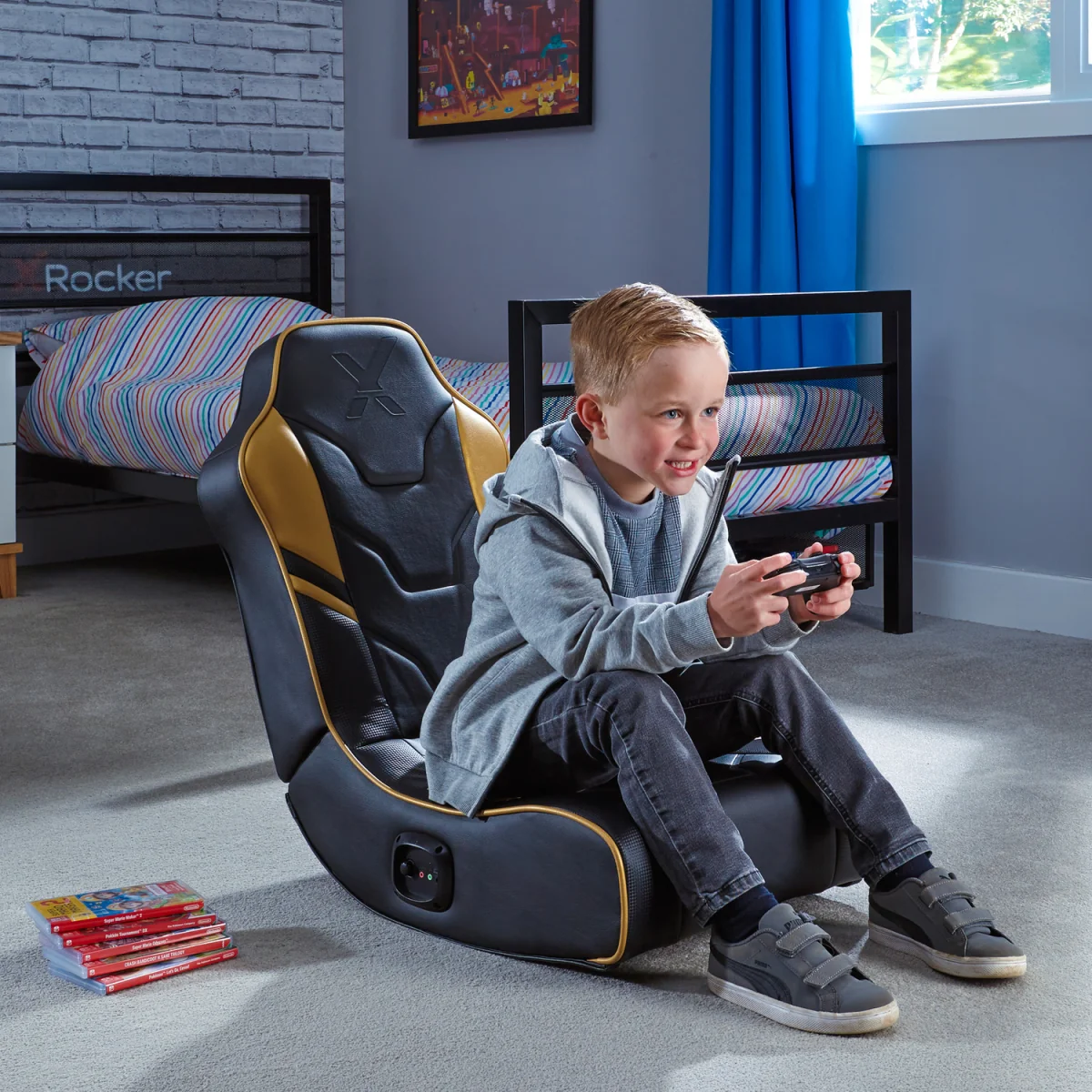 X Rocker Shadow 2.0 Audio- Gold Leaf Gaming Chair - Gold/Black – image 2