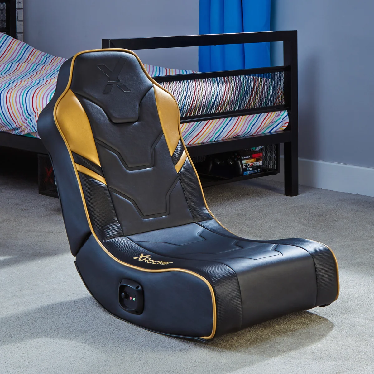X Rocker Shadow 2.0 Audio- Gold Leaf Gaming Chair - Gold/Black – image 1