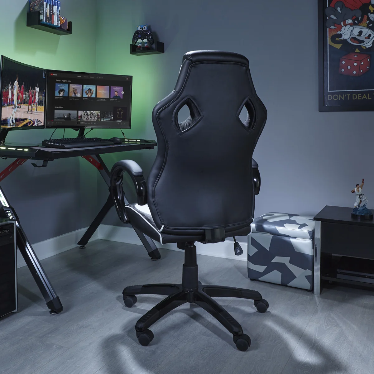 X Rocker Maverick Office Gaming Chair - Black/White – image 3