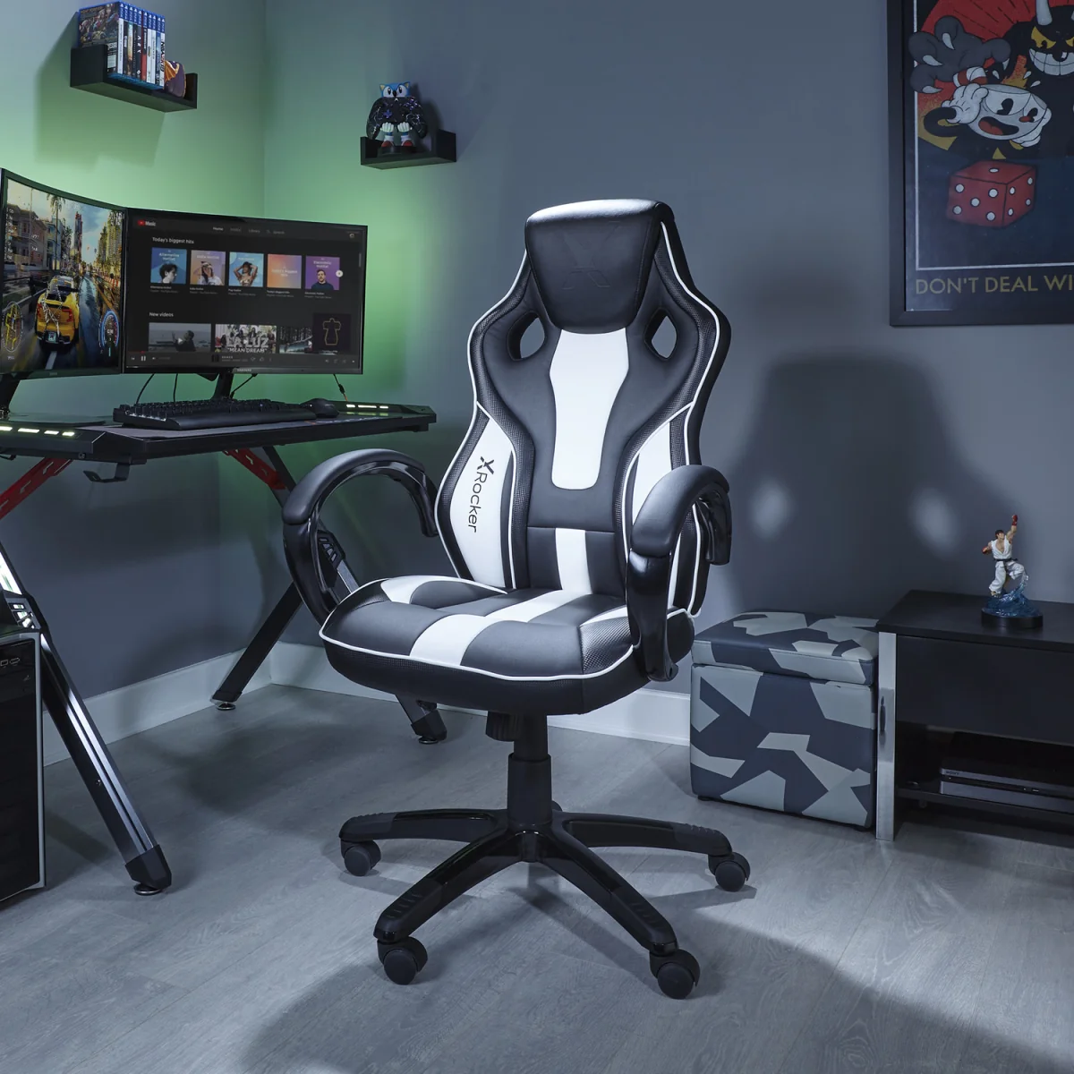 X Rocker Maverick Office Gaming Chair - Black/White – image 1