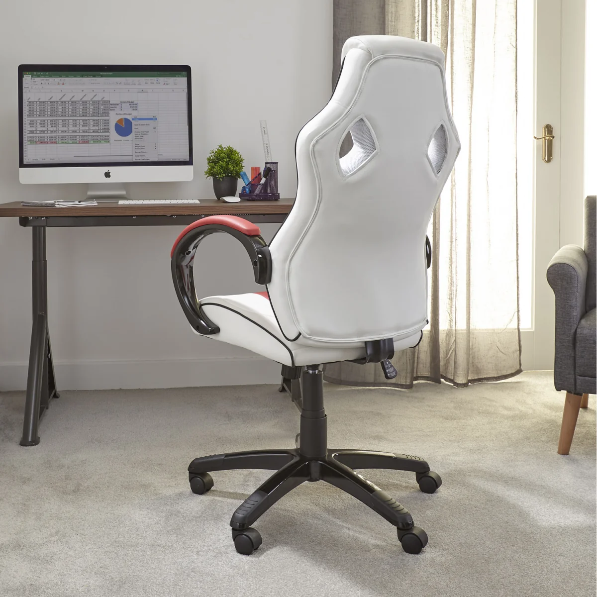 X Rocker Maverick Office Gaming Chair - Red/White – image 3