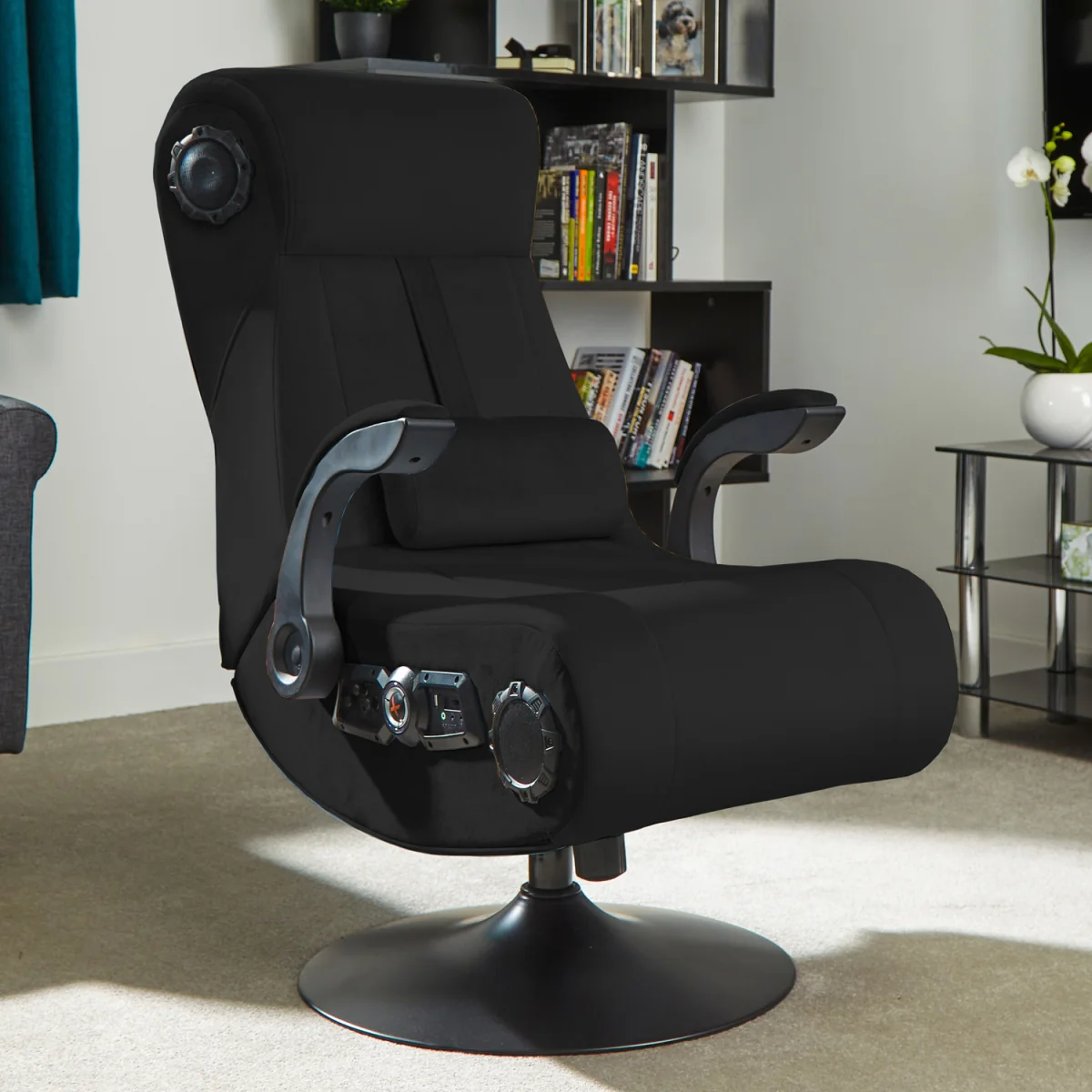 X Rocker Deluxe Chenille Gaming Chair - Black – image 4