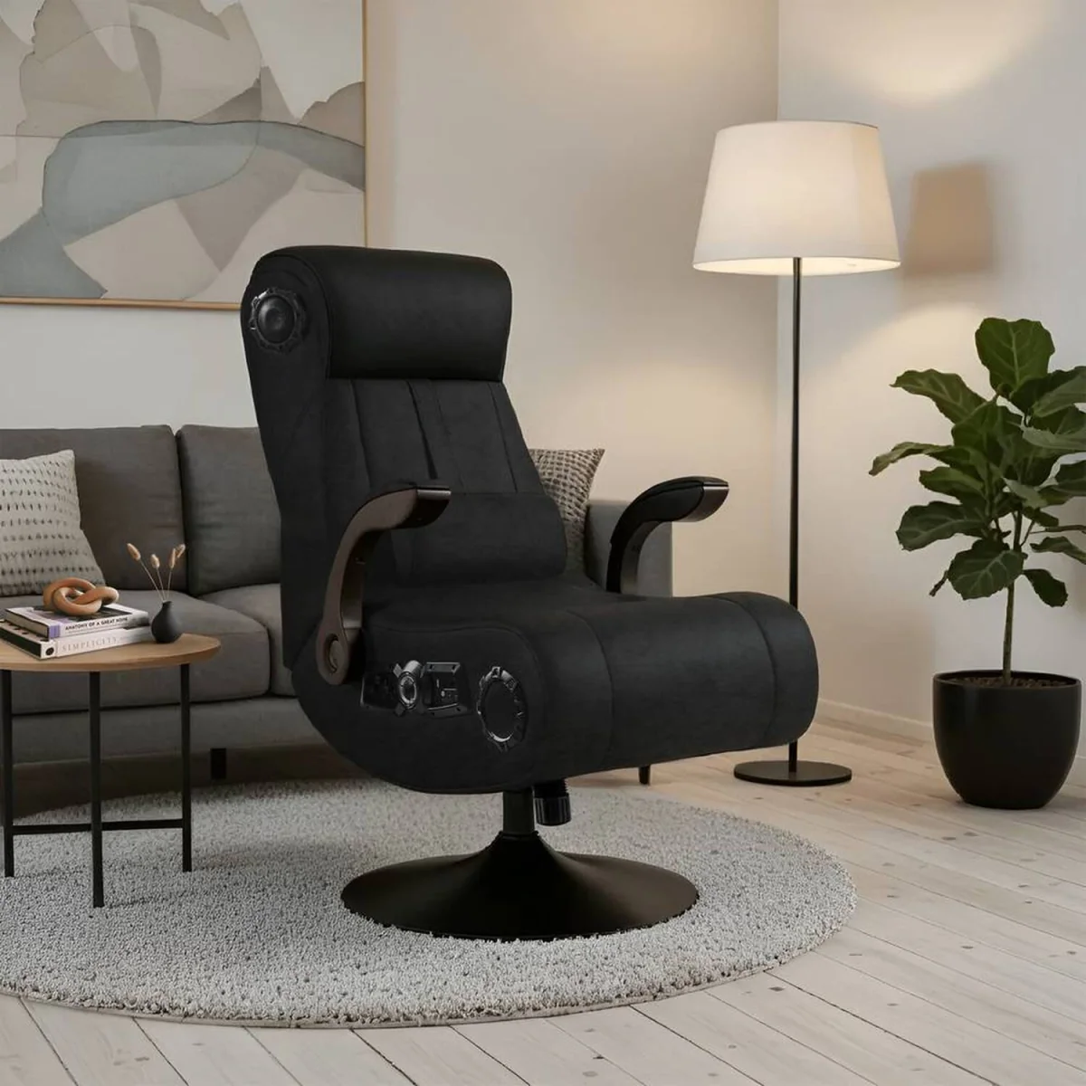 X Rocker Deluxe Chenille Gaming Chair - Black – image 1