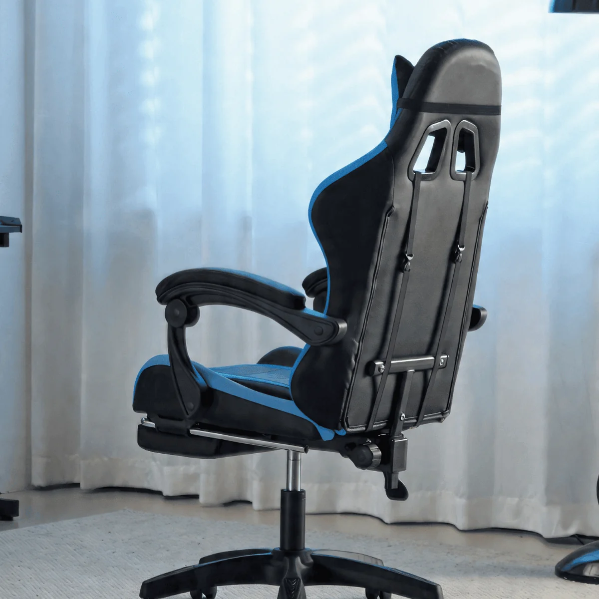 Neuro Adjustable PVC Gaming Chair with Pull-out Legrest - Pink & White / FabricFoamMetalNylonPolypropyleneSteelPVC – image 12