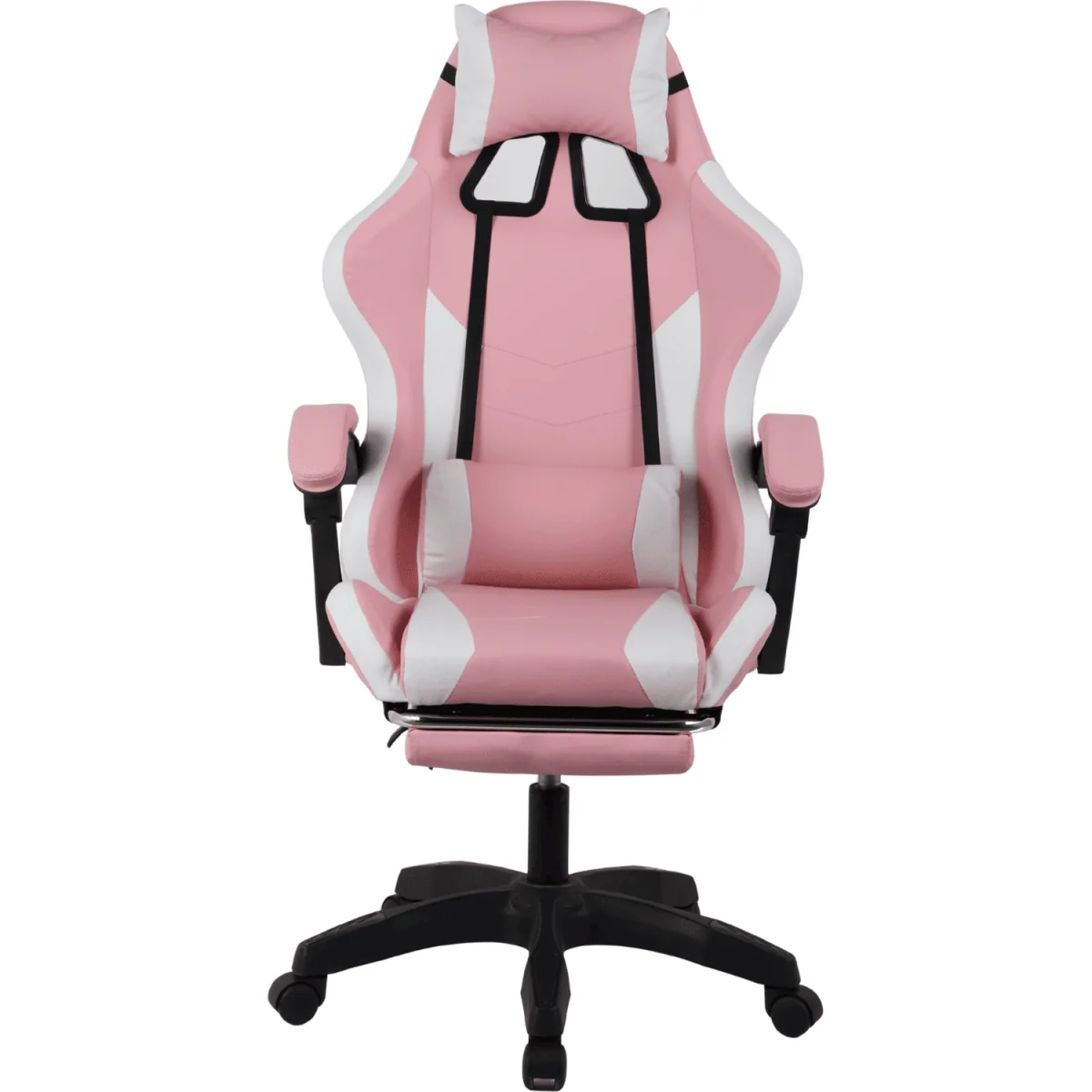 Neuro Adjustable PVC Gaming Chair with Pull-out Legrest - Pink & White / FabricFoamMetalNylonPolypropyleneSteelPVC – image 6