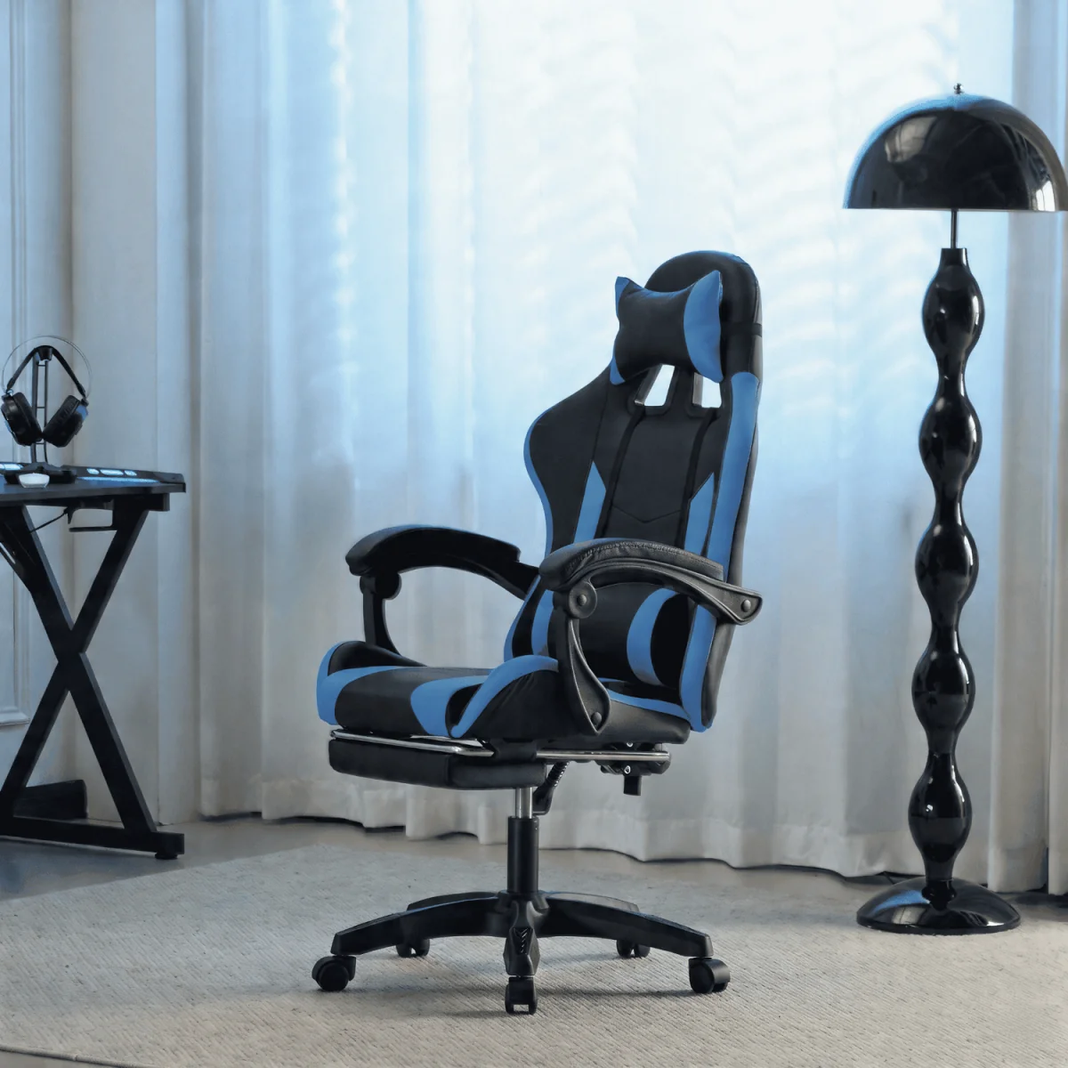 Neuro Adjustable PVC Gaming Chair with Pull-out Legrest - Pink & White / FabricFoamMetalNylonPolypropyleneSteelPVC – image 10