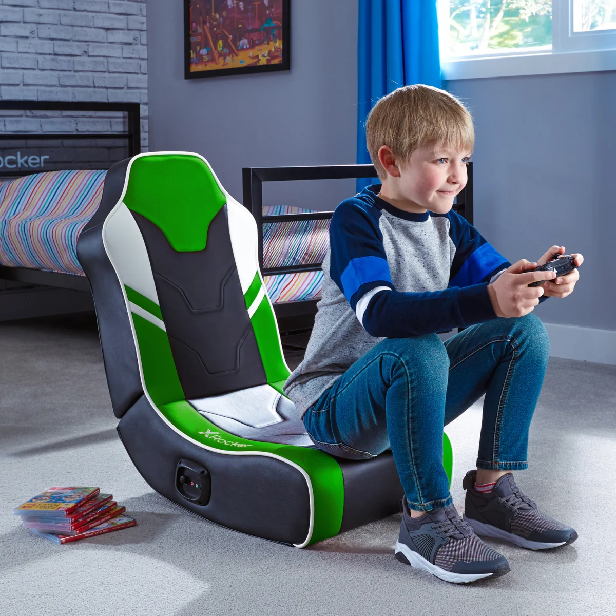 X Rocker Shadow 2.0 Gaming Chair - Green/Grey – image 2