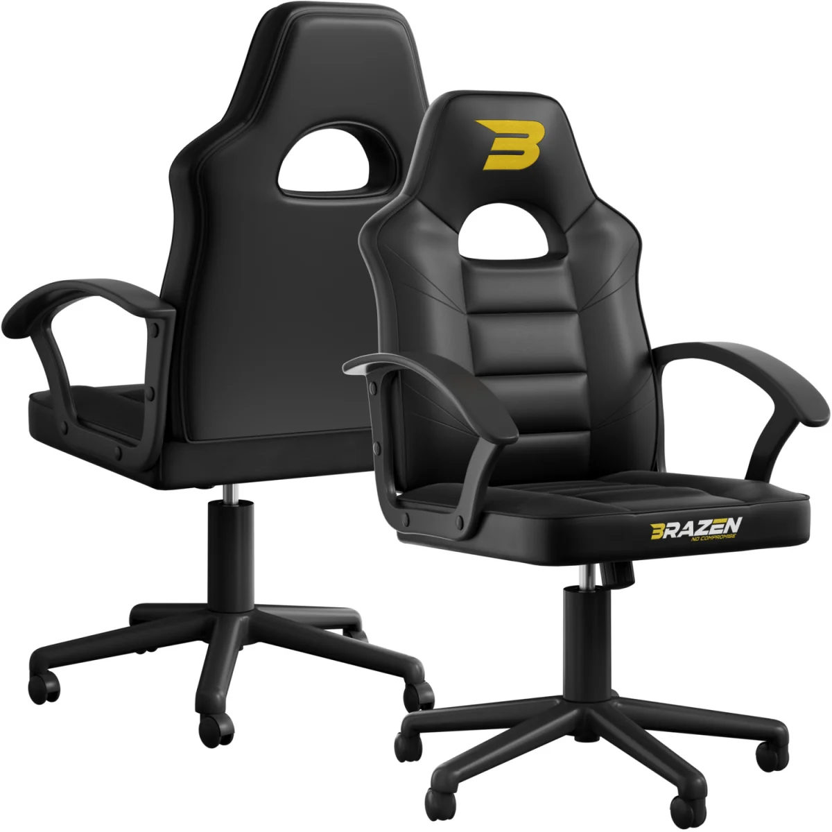 BraZen Valor Mid Back PC Gaming Chair - Black / 97cm – image 6