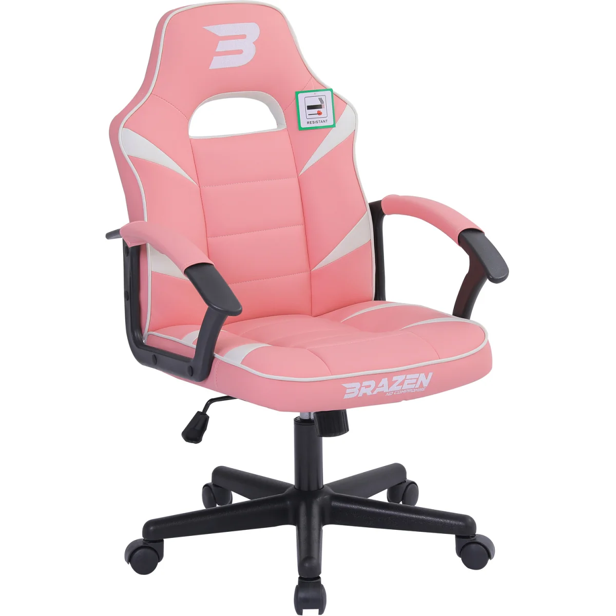 BraZen Valor Mid Back PC Gaming Chair - Pink / 43cm – image 2