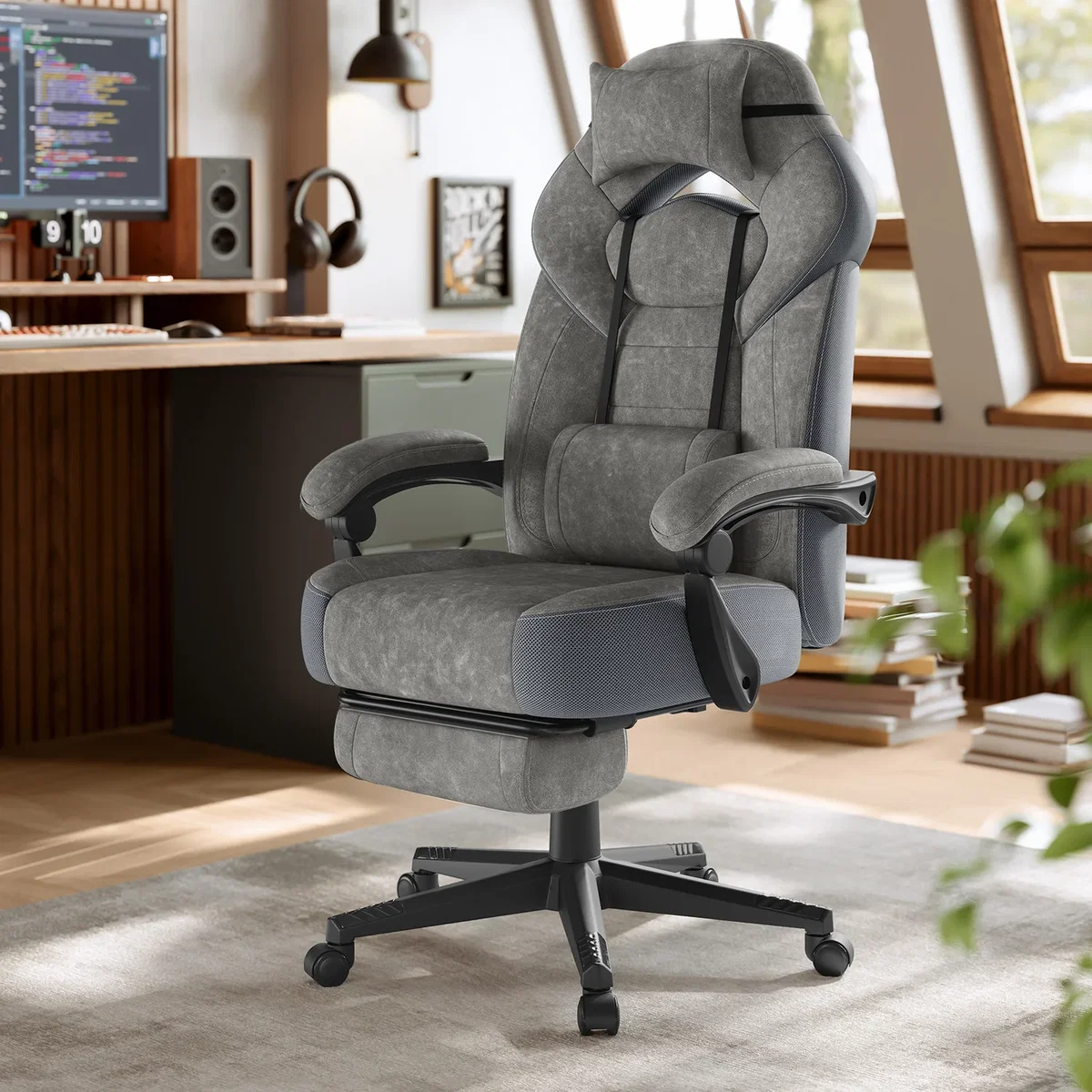 Ergonomic Design Gaming Chair - Grey
