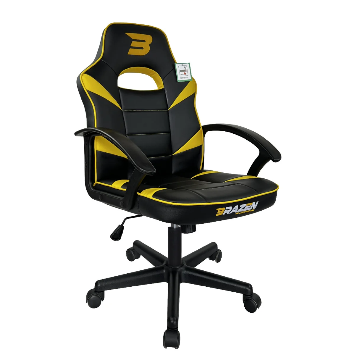 BraZen Valor Mid Back PC Gaming Chair - Yellow / 97 - 107 cm – image 2