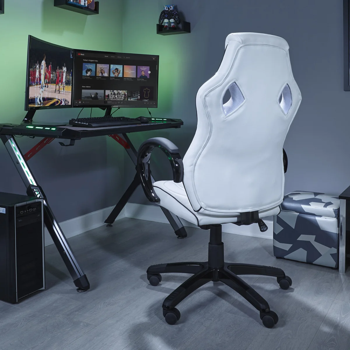 X Rocker Maverick Office Gaming Chair - White/Black – image 3