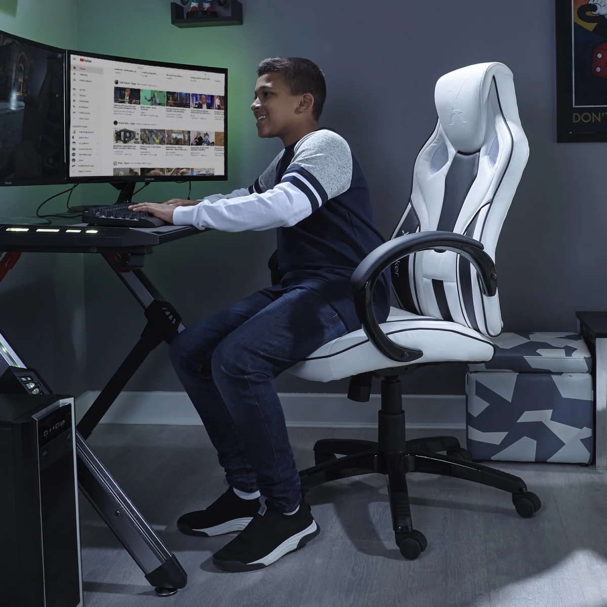 X Rocker Maverick Office Gaming Chair - White/Black – image 9