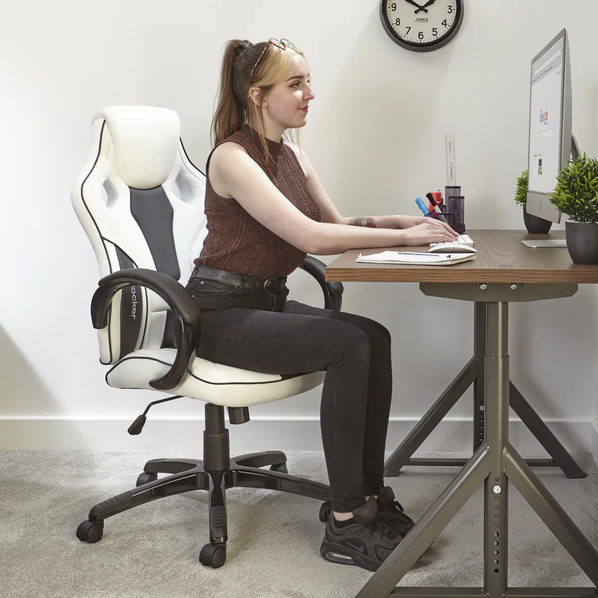 X Rocker Maverick Office Gaming Chair - White/Black – image 10