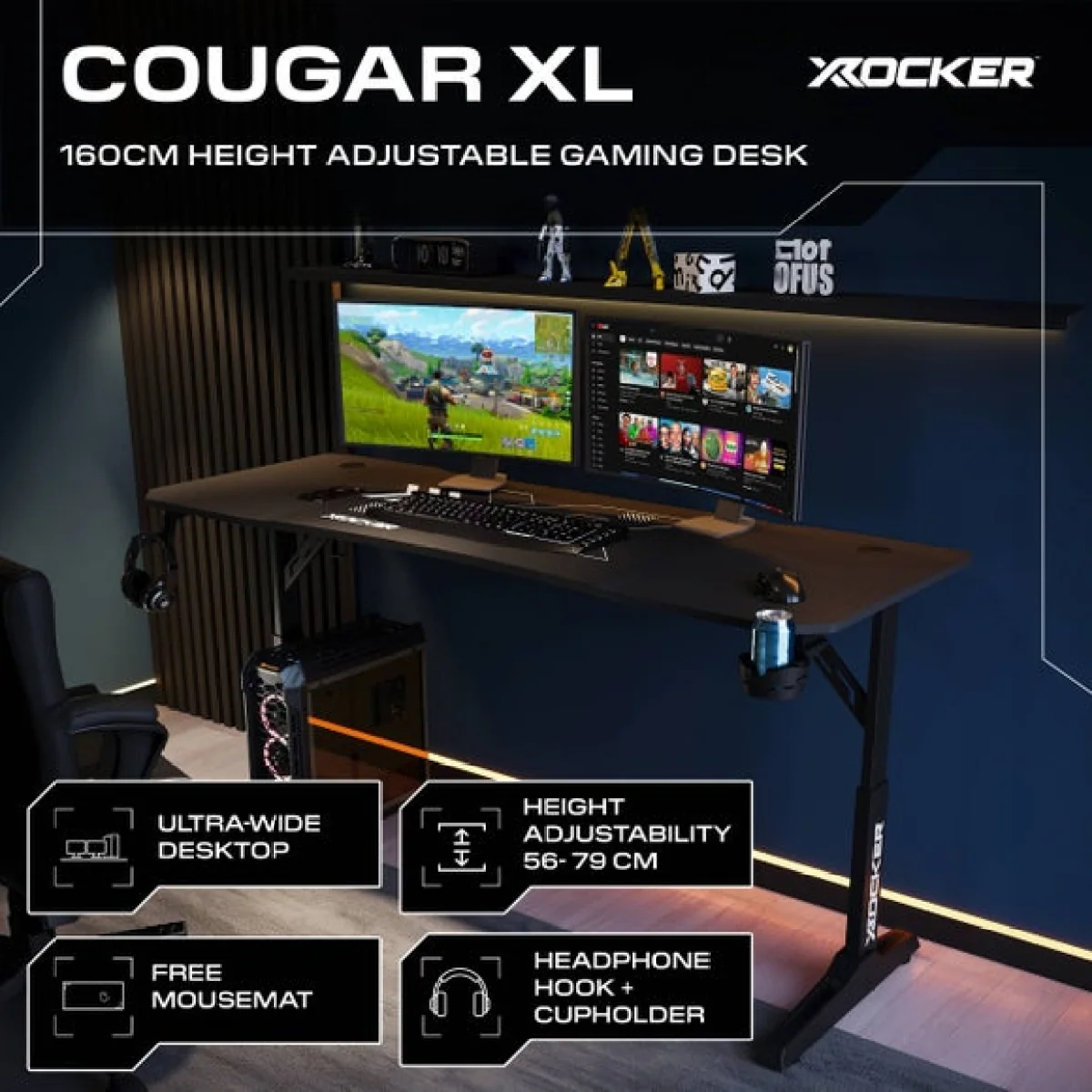 X Rocker Cougar Gaming Desk – image 2