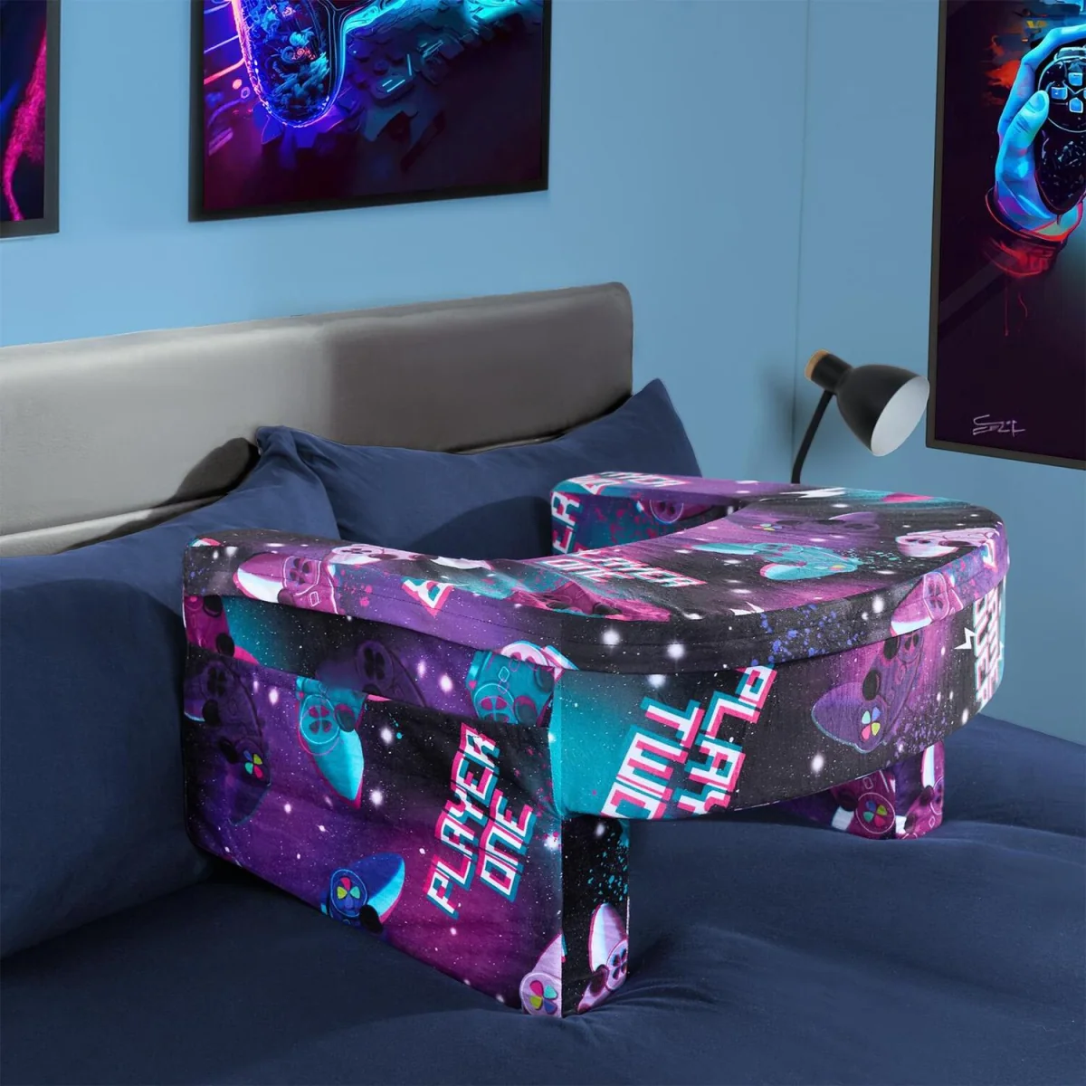 OHS Leopard Print Gaming Desk Lap Pillow - Neon – image 2