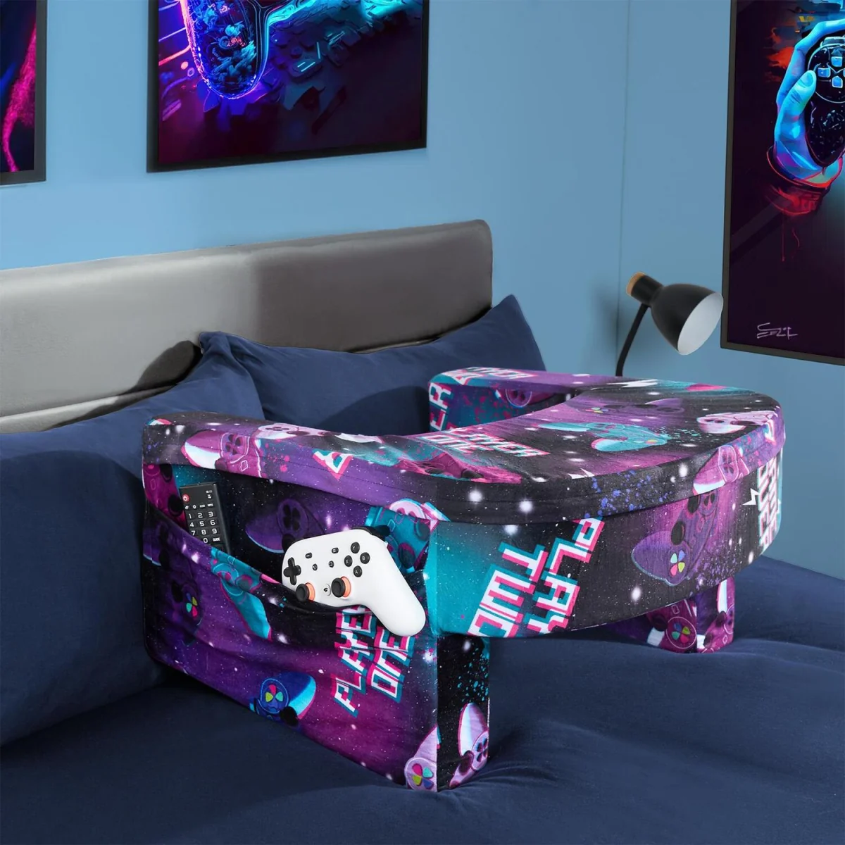 OHS Leopard Print Gaming Desk Lap Pillow - Neon – image 3