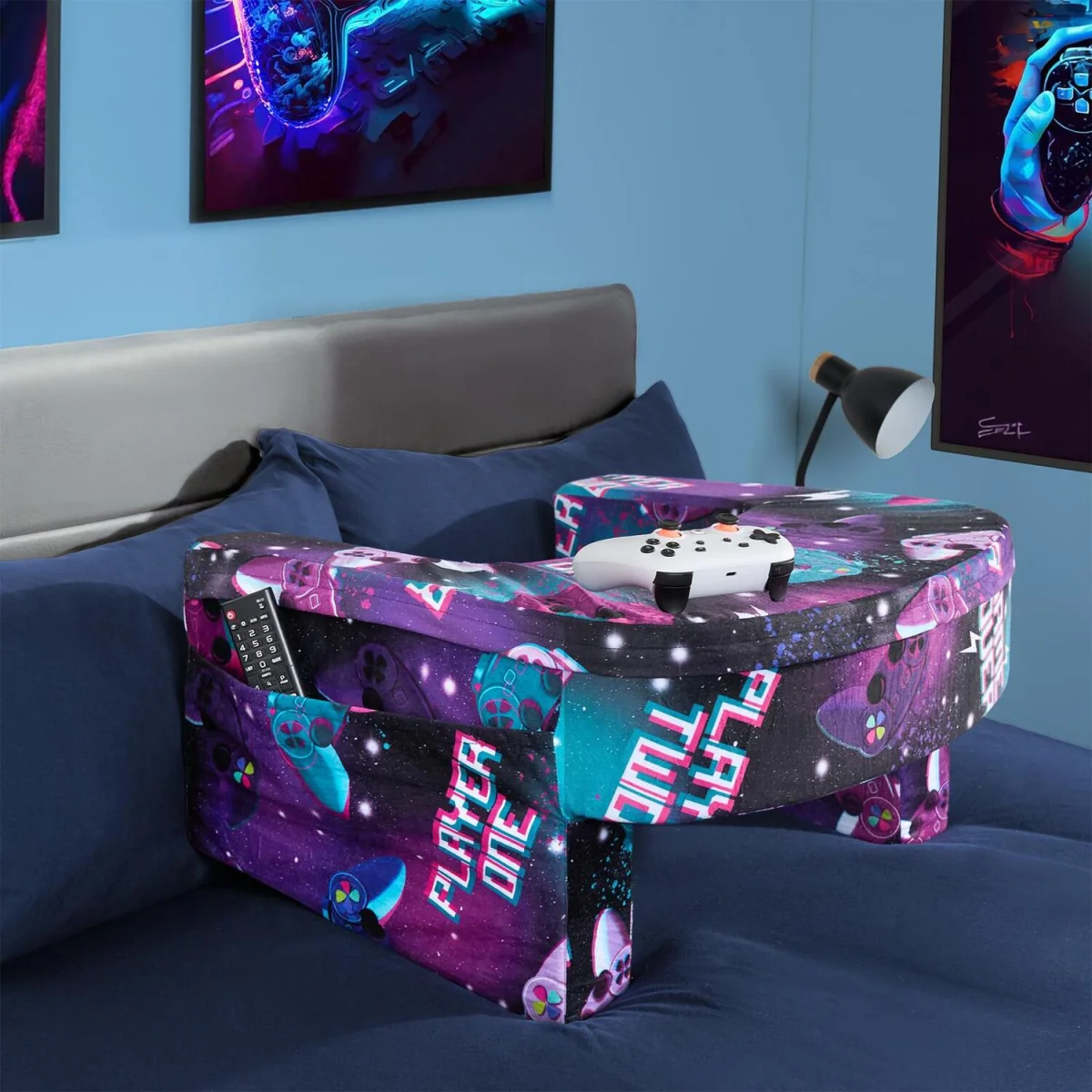 OHS Leopard Print Gaming Desk Lap Pillow - Neon – image 4
