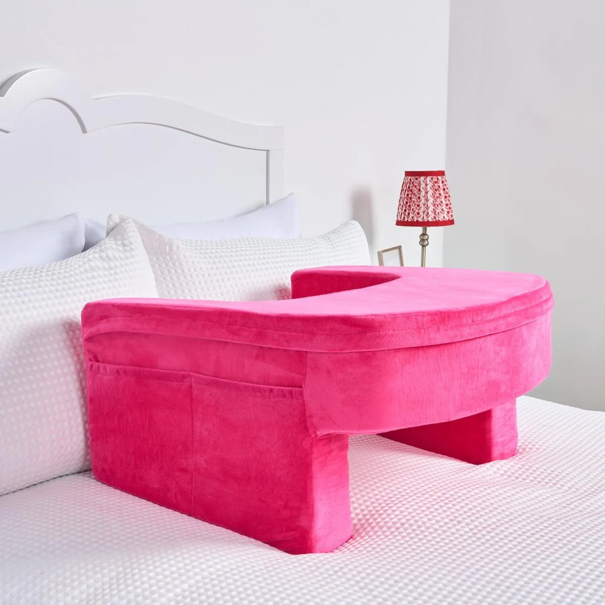 OHS Leopard Print Gaming Desk Lap Pillow - Hot Pink – image 2