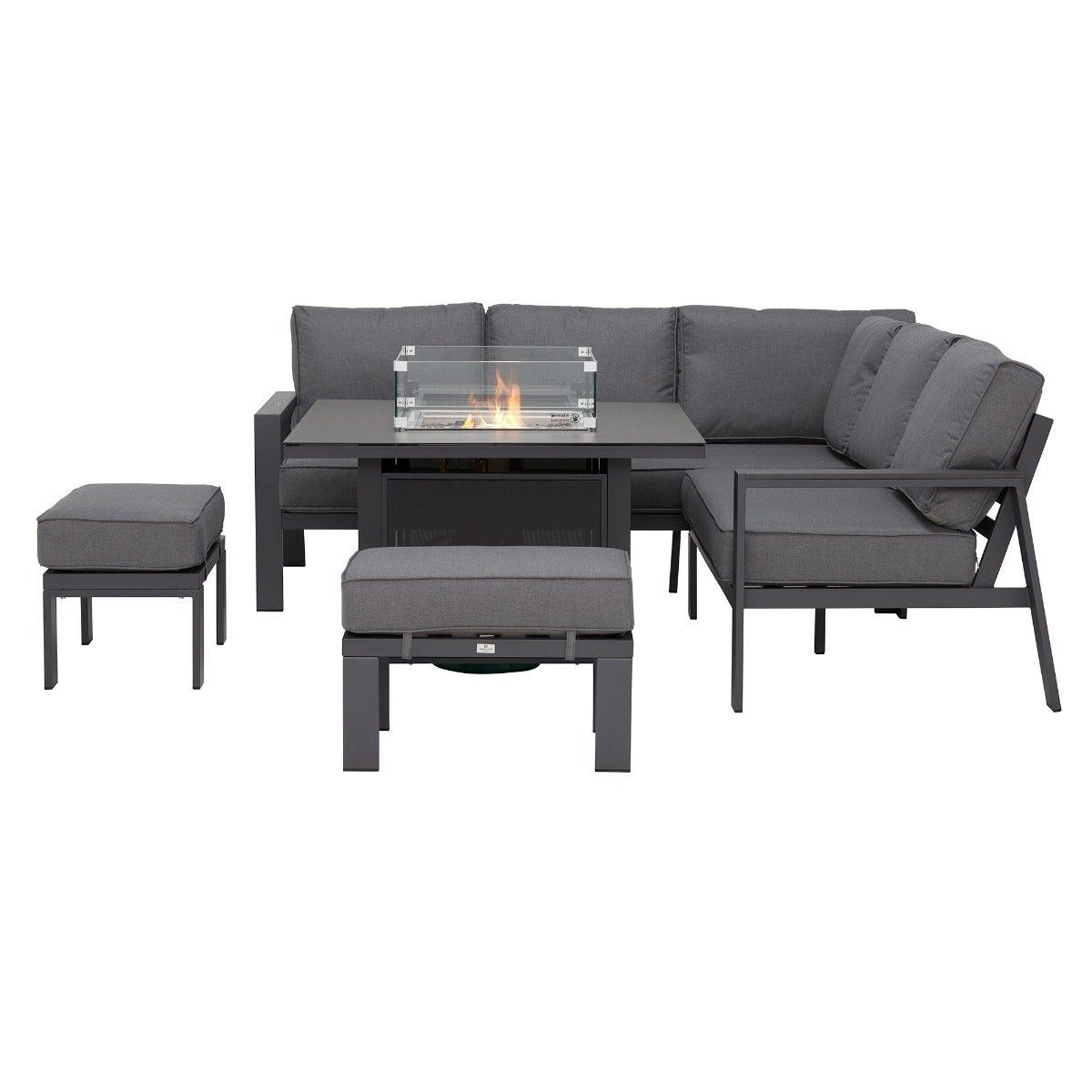 Rio Garden Corner Set with Fire Pit, Grey | Barker & Stonehouse – image 2