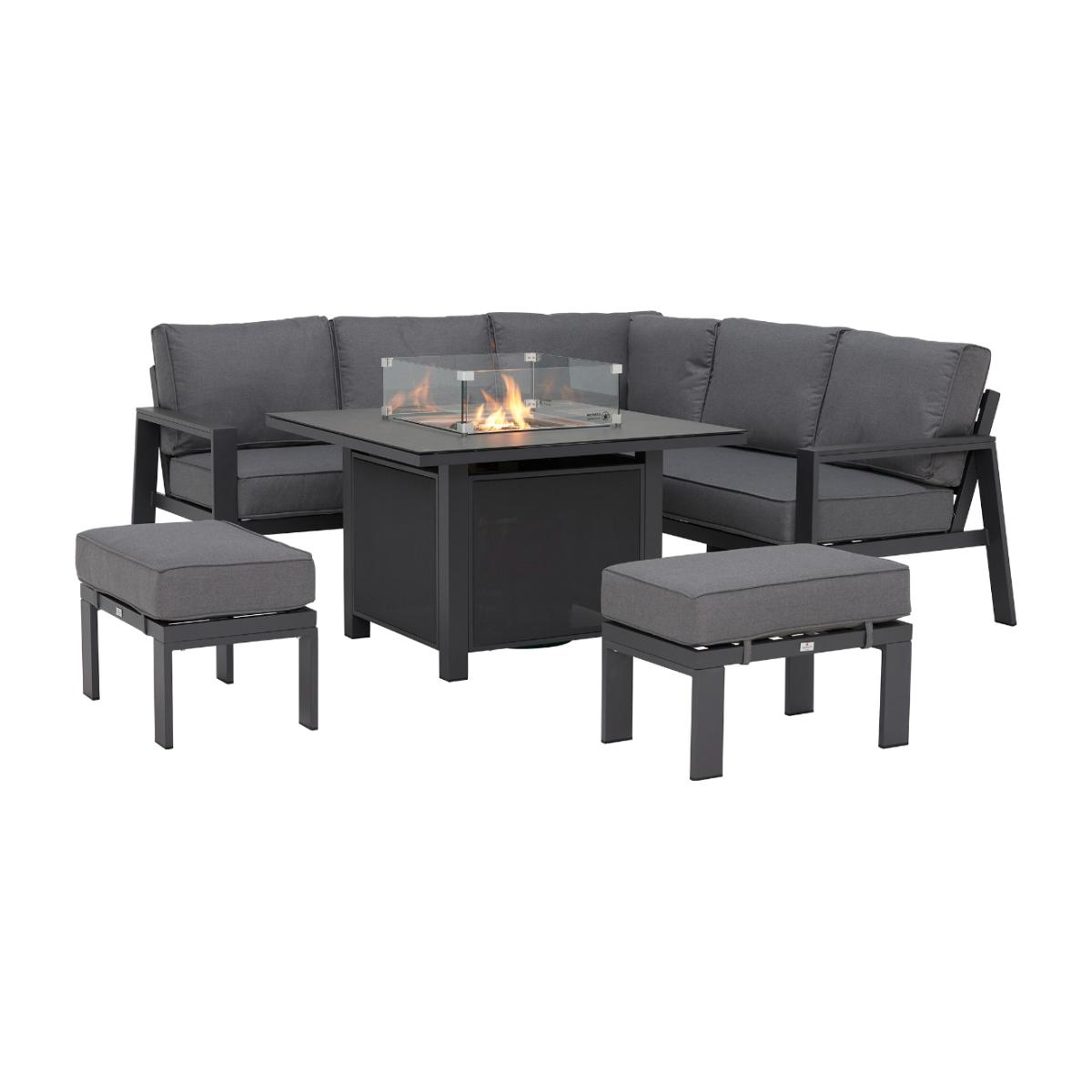 Rio Garden Corner Set with Fire Pit, Grey | Barker & Stonehouse – image 1
