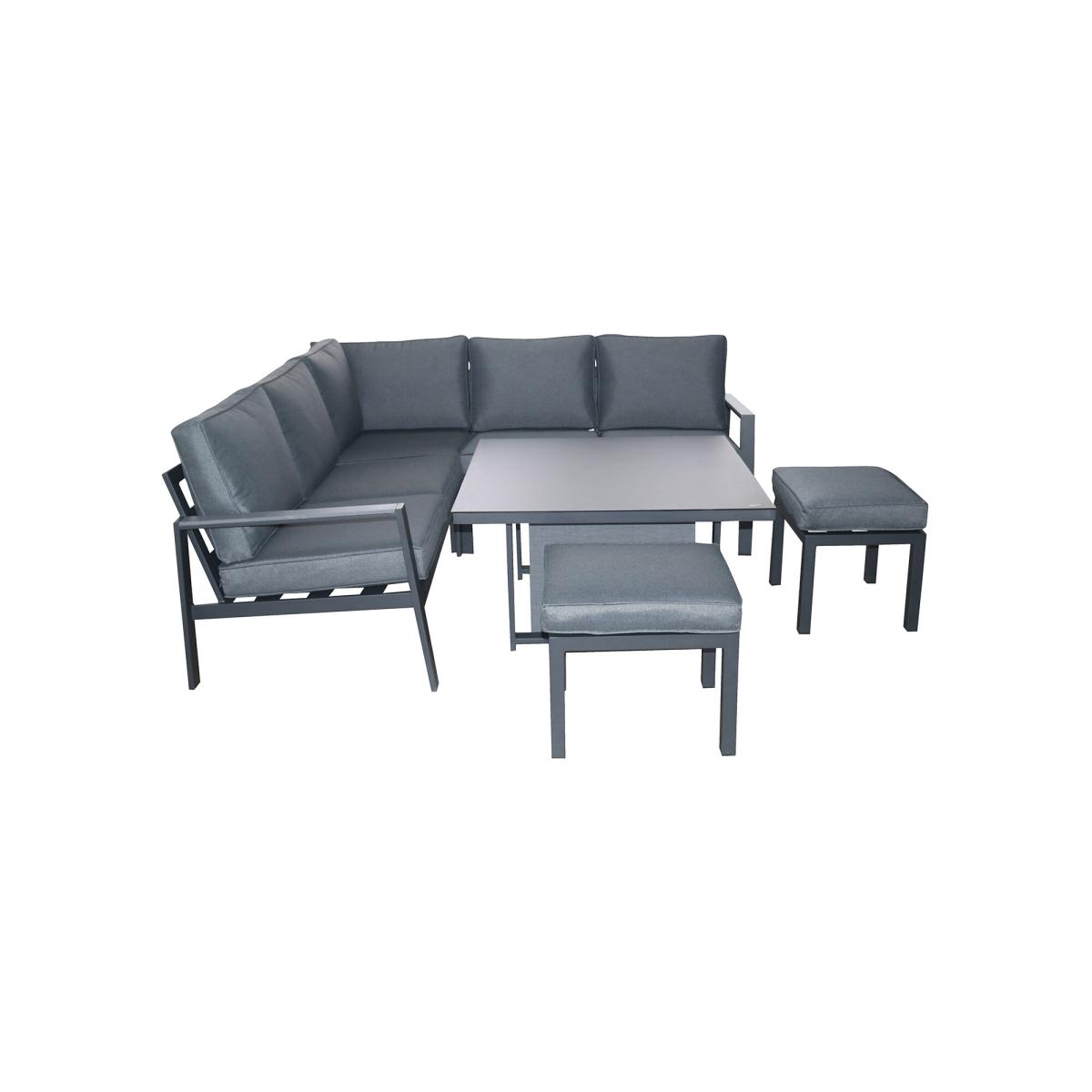 Santos Garden Rising Table Corner Sofa Set, Aluminium, Grey | Barker & Stonehouse – image 2