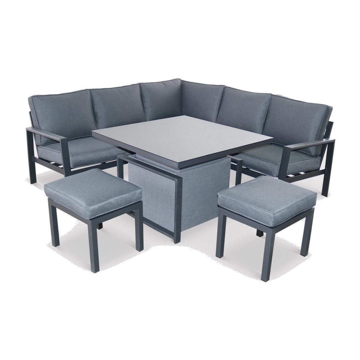 Santos Garden Rising Table Corner Sofa Set, Aluminium, Grey | Barker & Stonehouse – image 1
