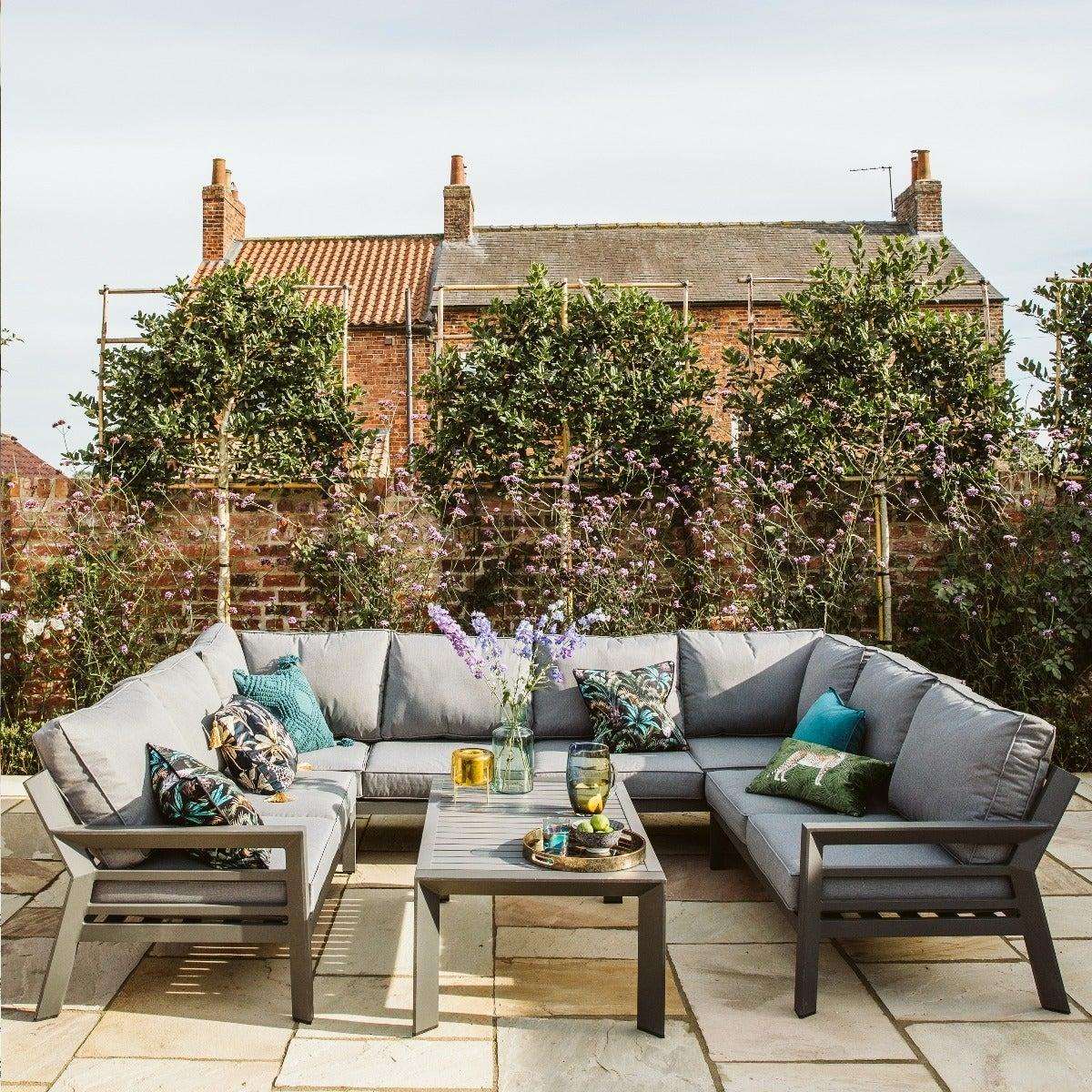Soho U-Shaped Garden 8 Seater Sofa Set, Grey | Barker & Stonehouse – image 2
