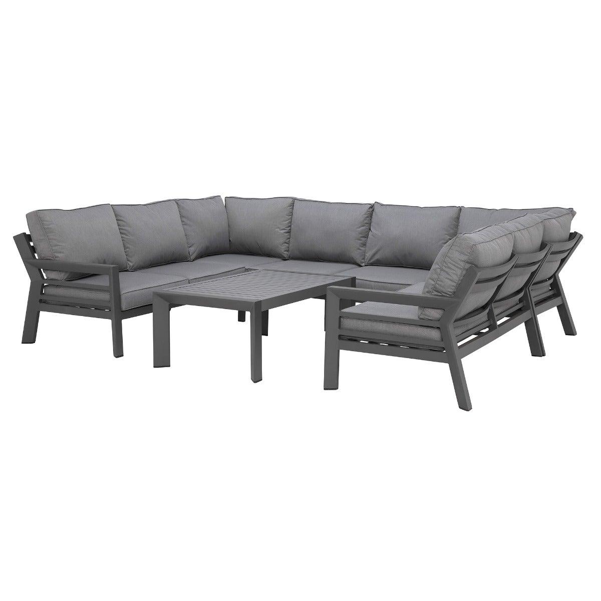 Soho U-Shaped Garden 8 Seater Sofa Set, Grey | Barker & Stonehouse – image 4