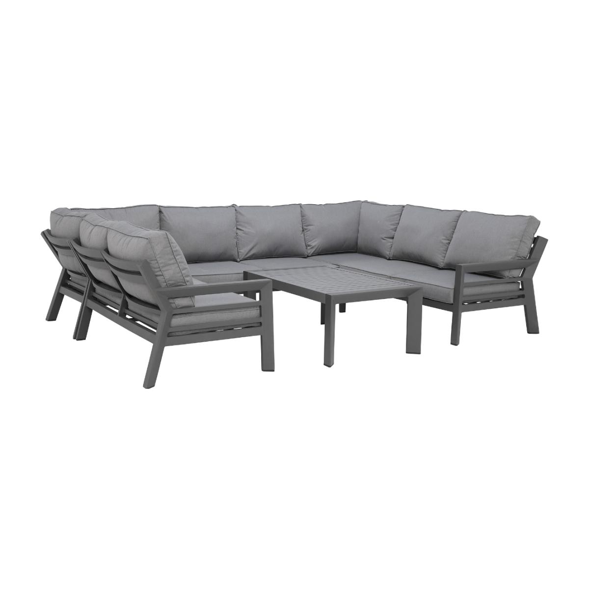 Soho U-Shaped Garden 8 Seater Sofa Set, Grey | Barker & Stonehouse – image 1