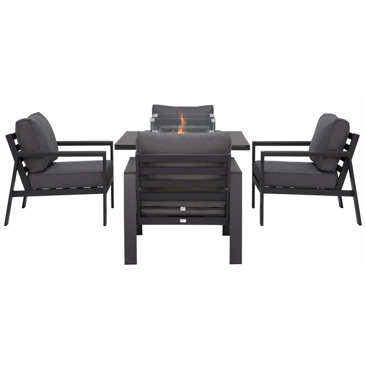 Rio Garden 4 Seater Square Firepit Set, Grey | Barker & Stonehouse – image 2