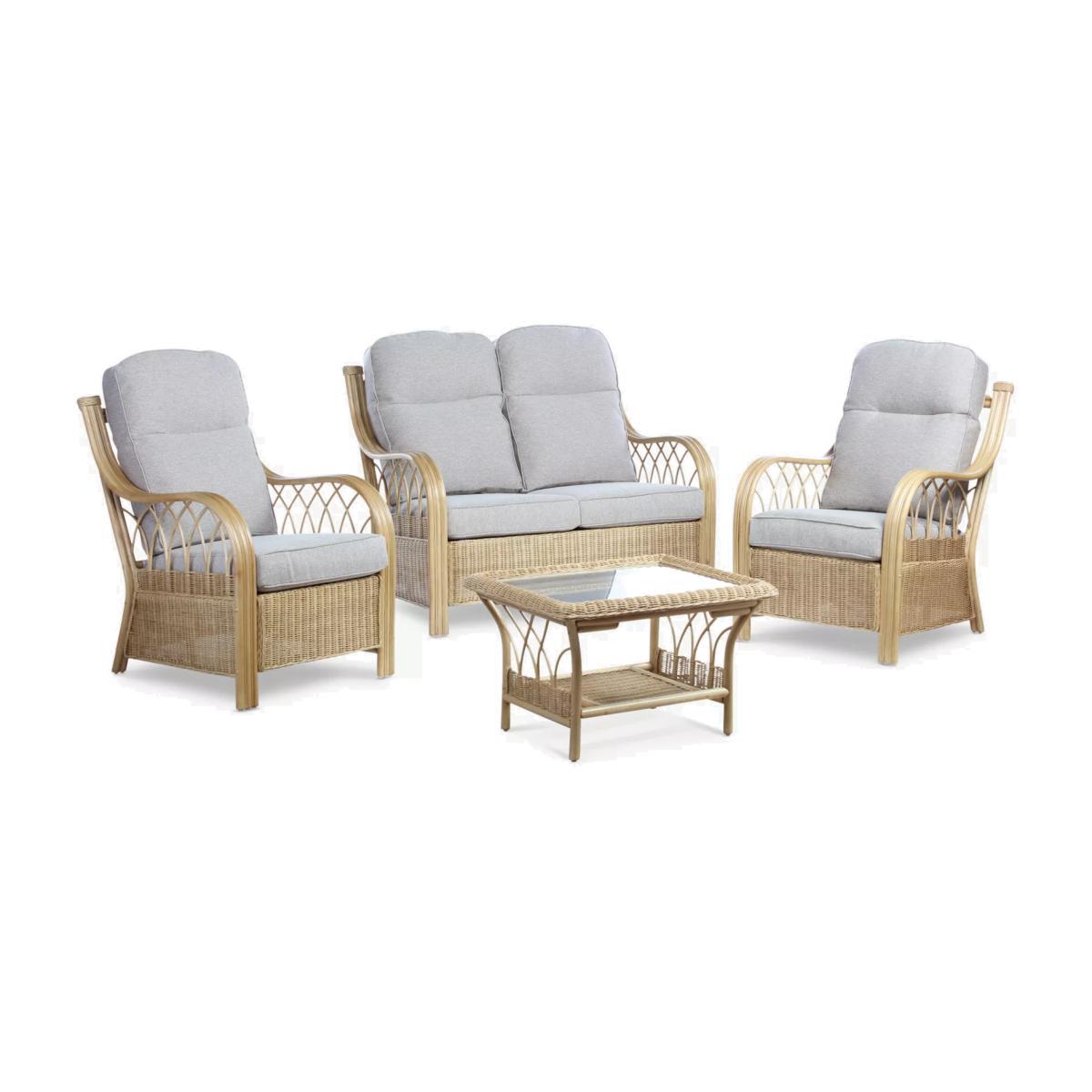 Desser Viola Rattan 4-Seater Lounging Table & Chairs Set, Natural – image 1